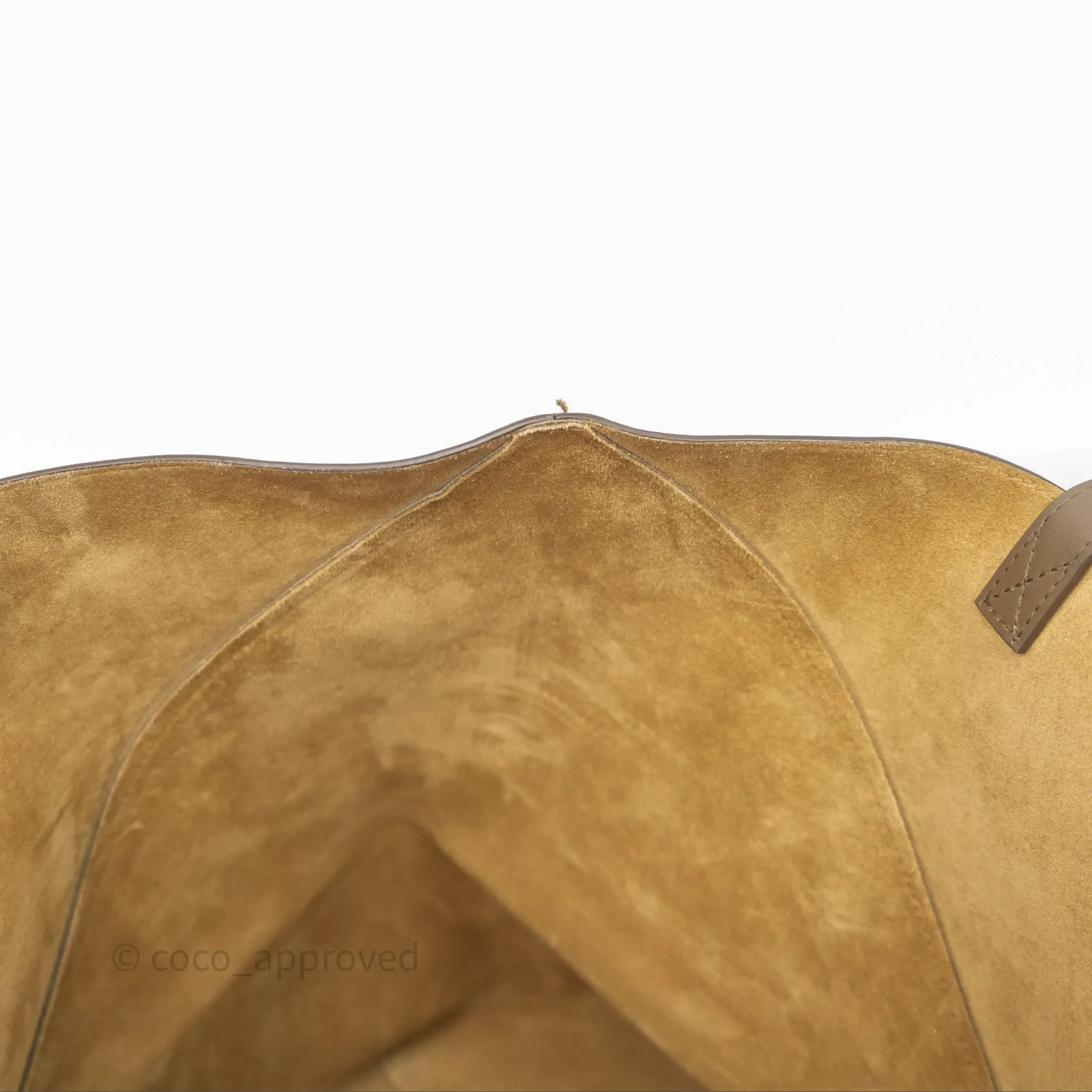 Loewe XL Puzzle Fold Tote In Shiny Calfskin Umber