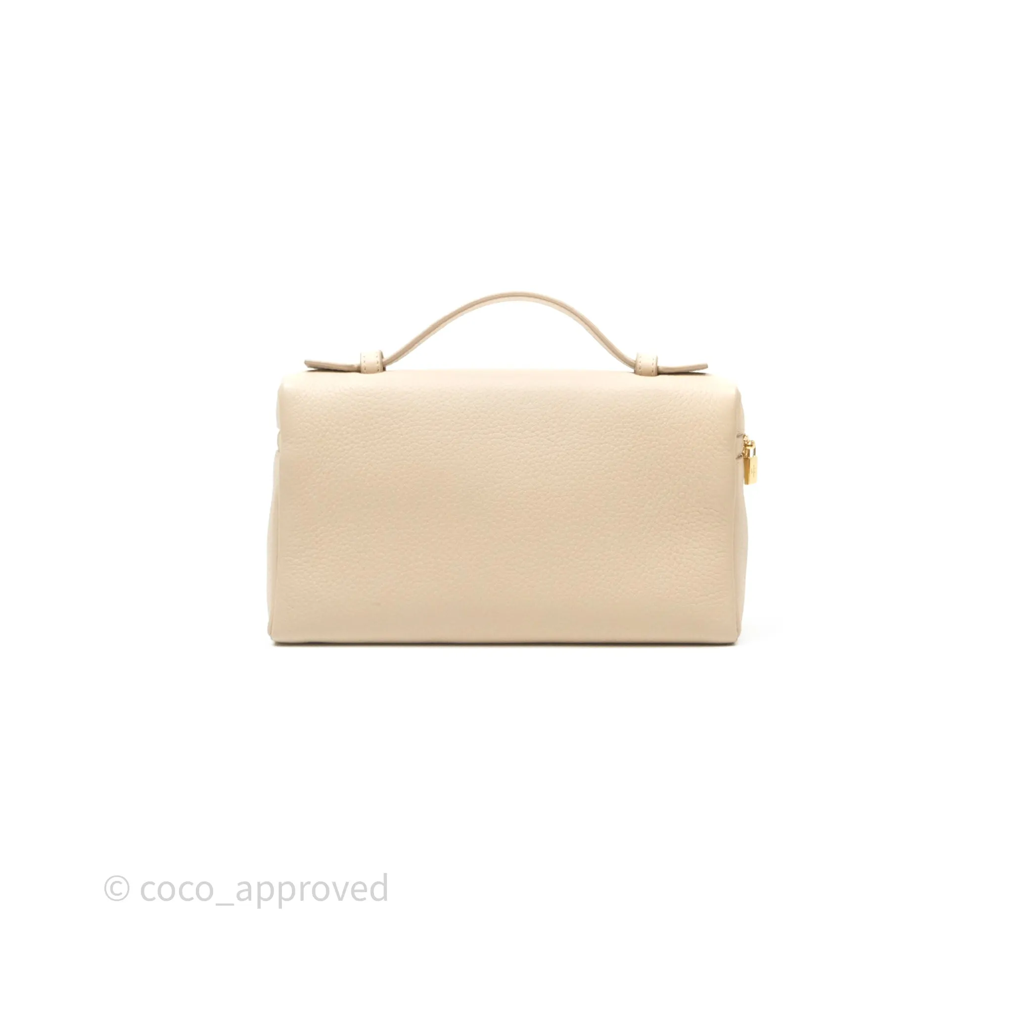 Loro Piana Extra Pocket L19 Cream Grained Calfskin Gold Hardware
