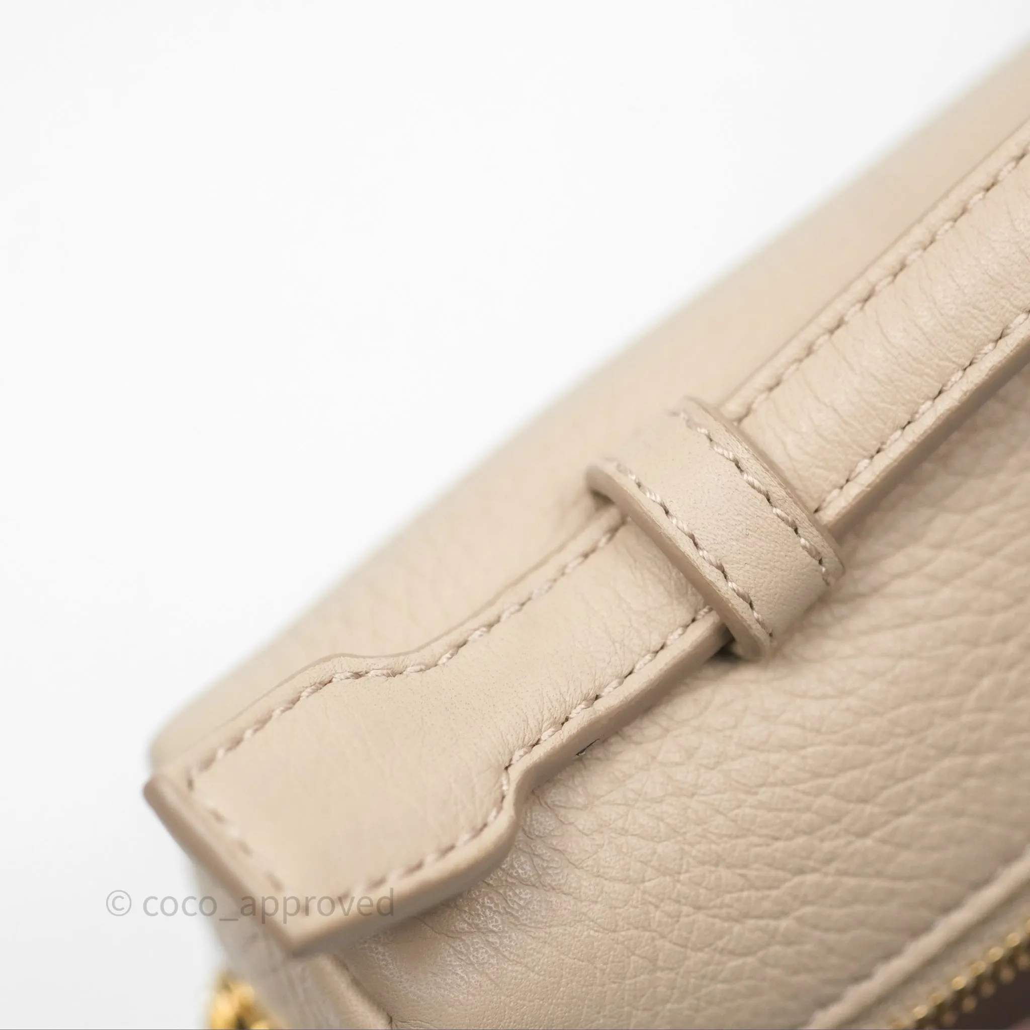 Loro Piana Extra Pocket L19 Cream Grained Calfskin Gold Hardware