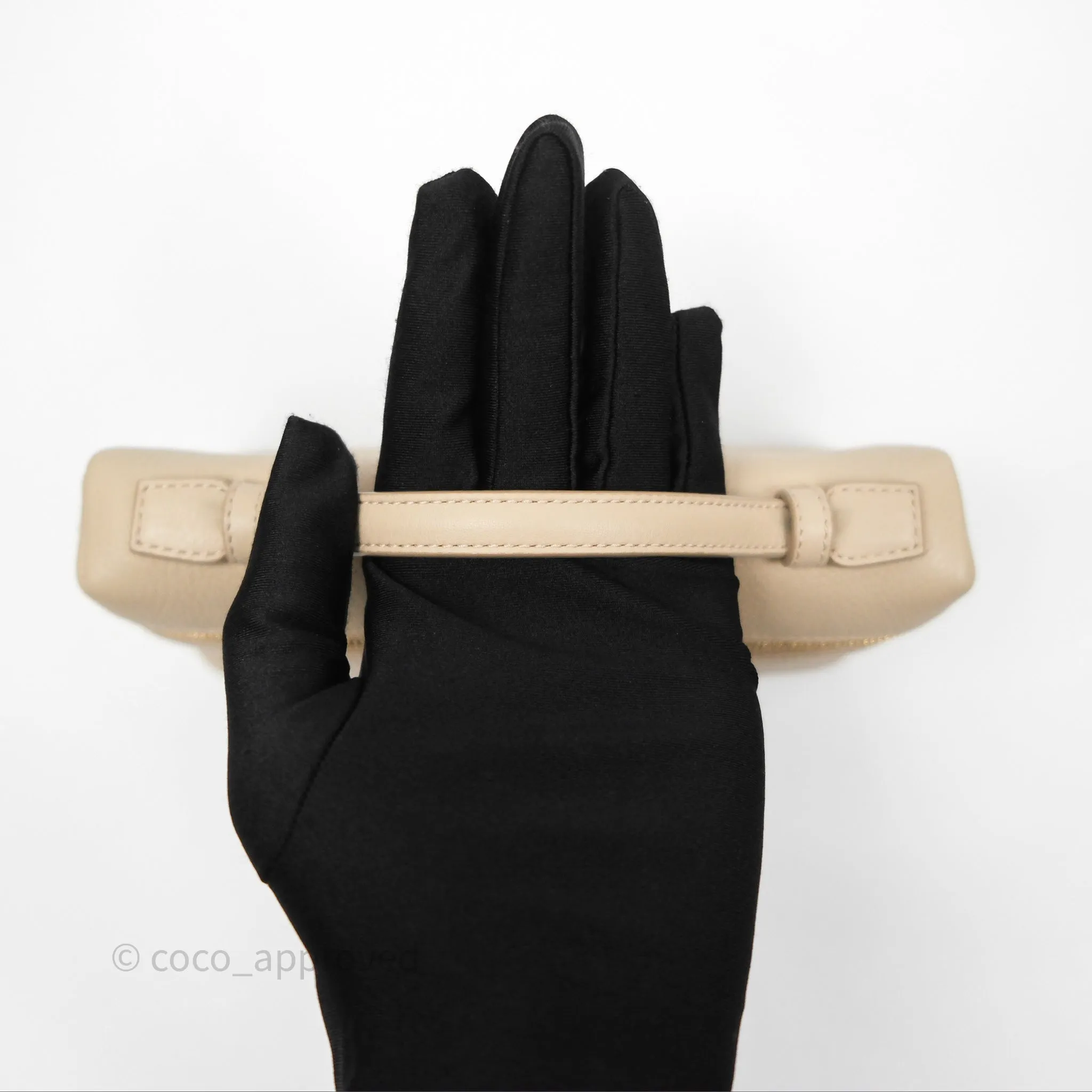 Loro Piana Extra Pocket L19 Cream Grained Calfskin Gold Hardware