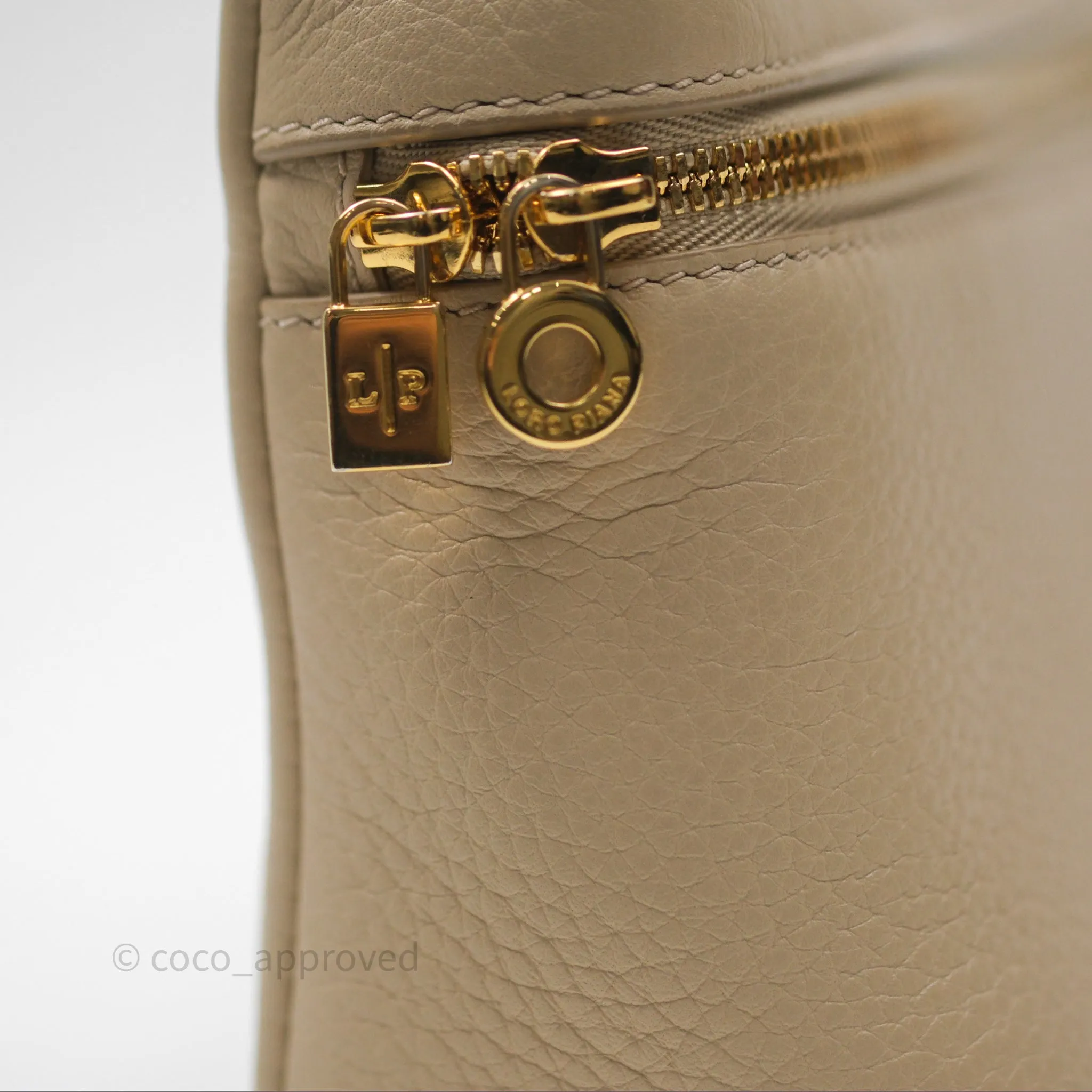 Loro Piana Extra Pocket L19 Cream Grained Calfskin Gold Hardware