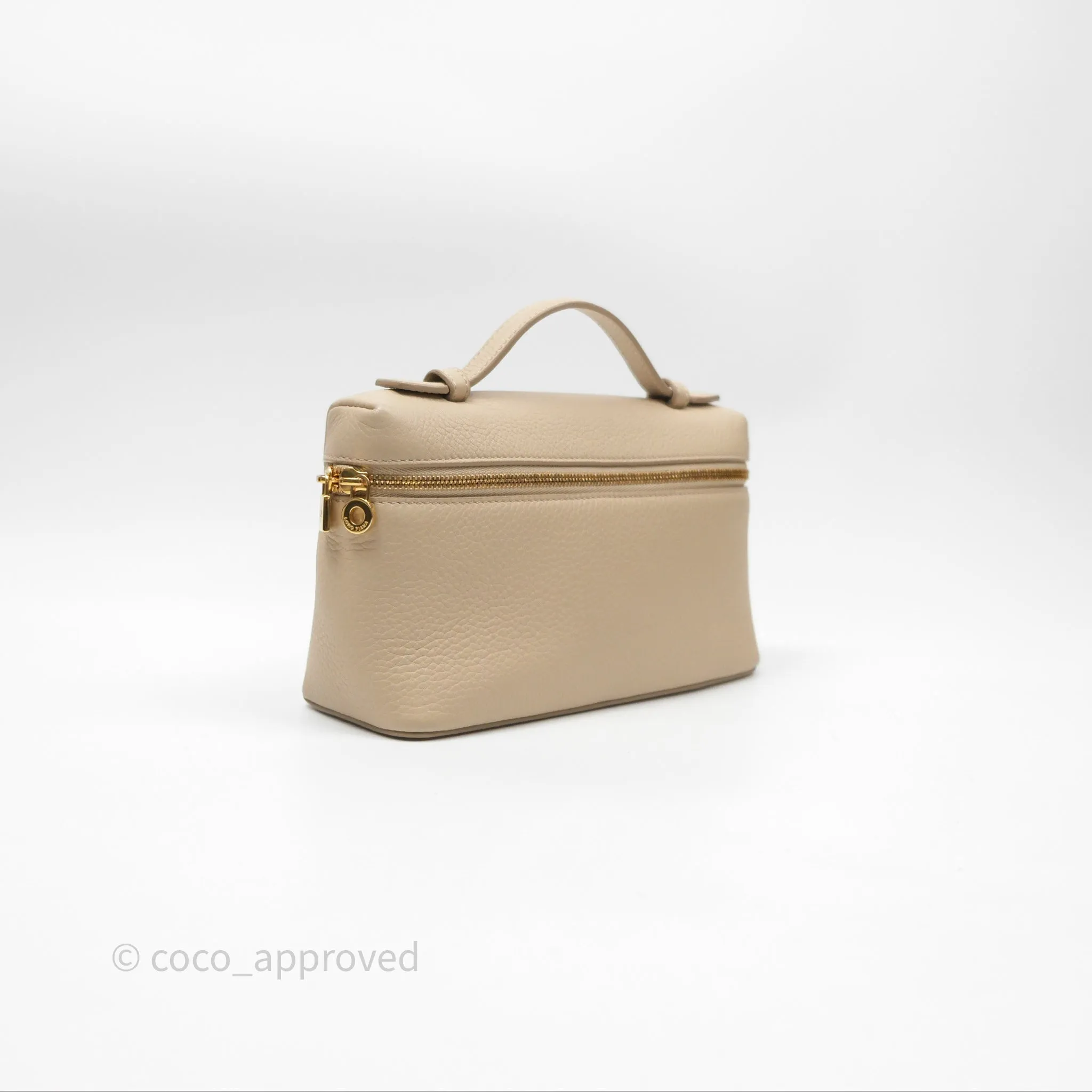 Loro Piana Extra Pocket L19 Cream Grained Calfskin Gold Hardware