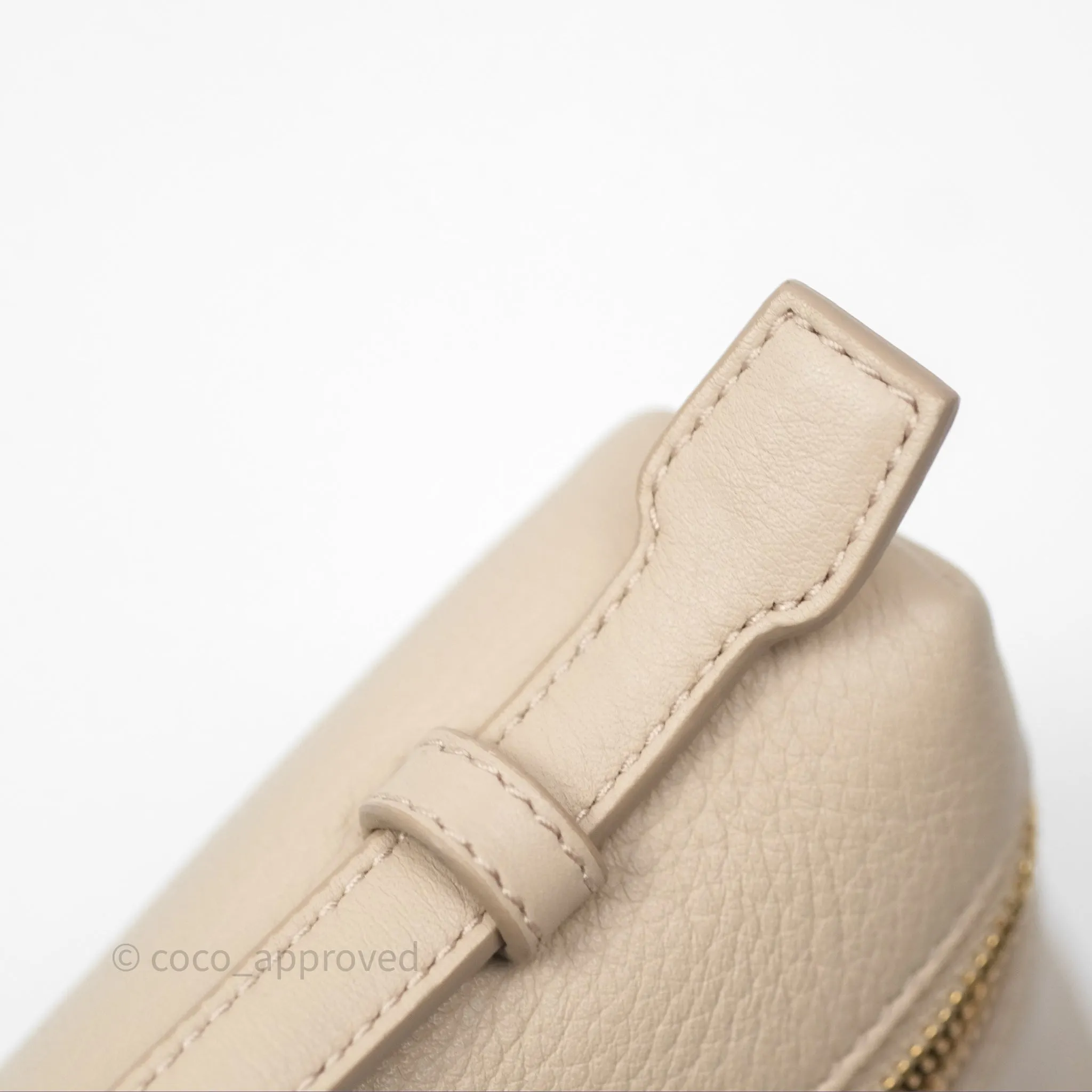 Loro Piana Extra Pocket L19 Cream Grained Calfskin Gold Hardware
