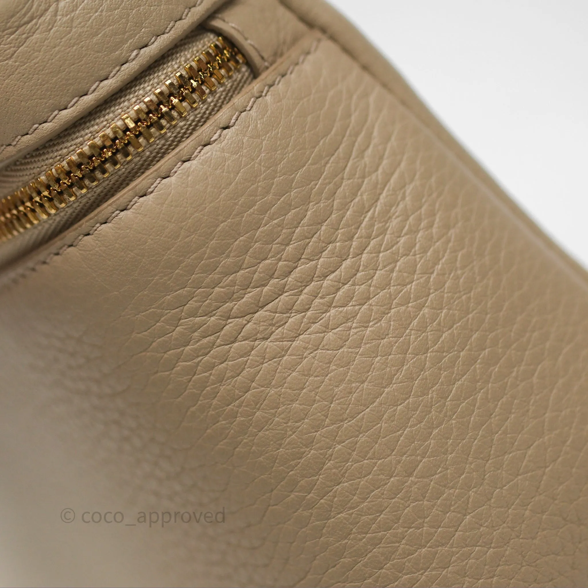 Loro Piana Extra Pocket L19 Cream Grained Calfskin Gold Hardware