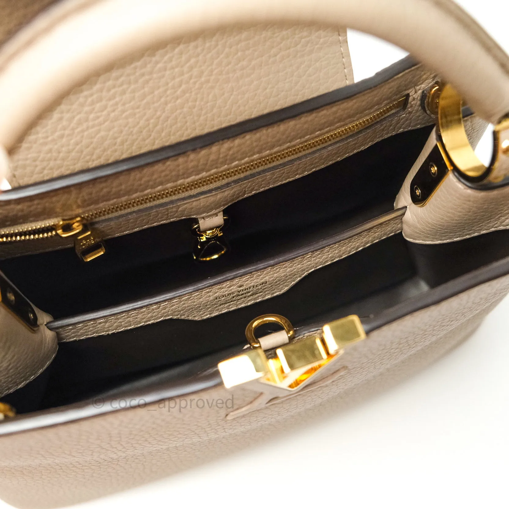 Louis Vuitton Taurillon Capucines BB Galet