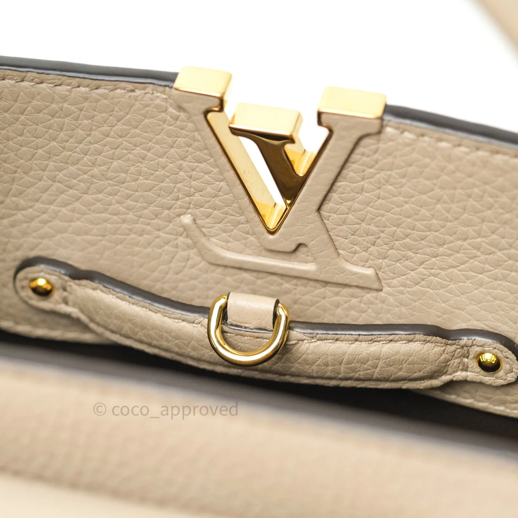 Louis Vuitton Taurillon Capucines BB Galet
