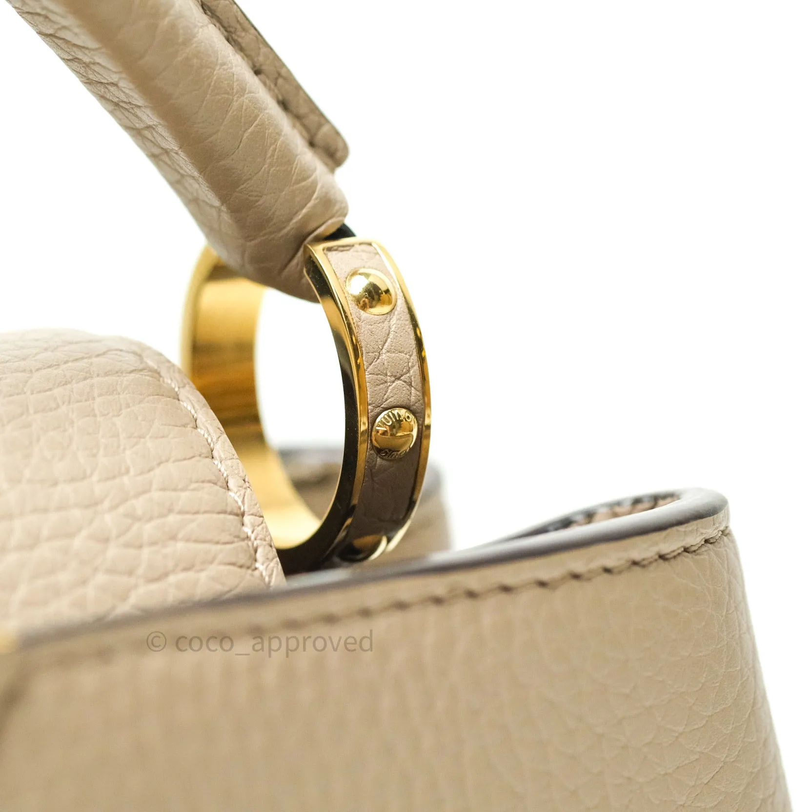 Louis Vuitton Taurillon Capucines BB Galet