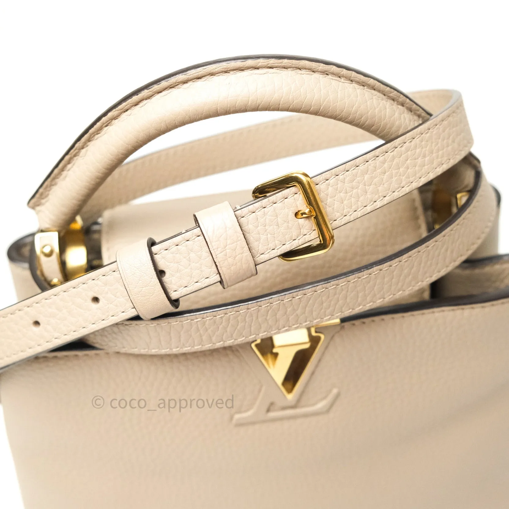Louis Vuitton Taurillon Capucines BB Galet
