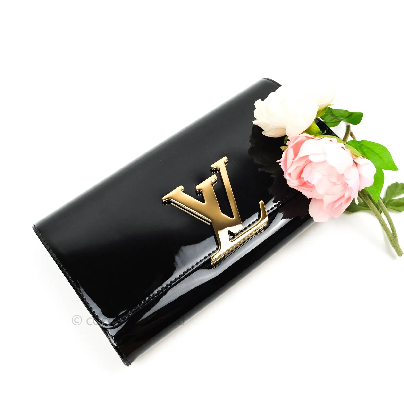 Louis Vuitton Vernis Louise Clutch Black