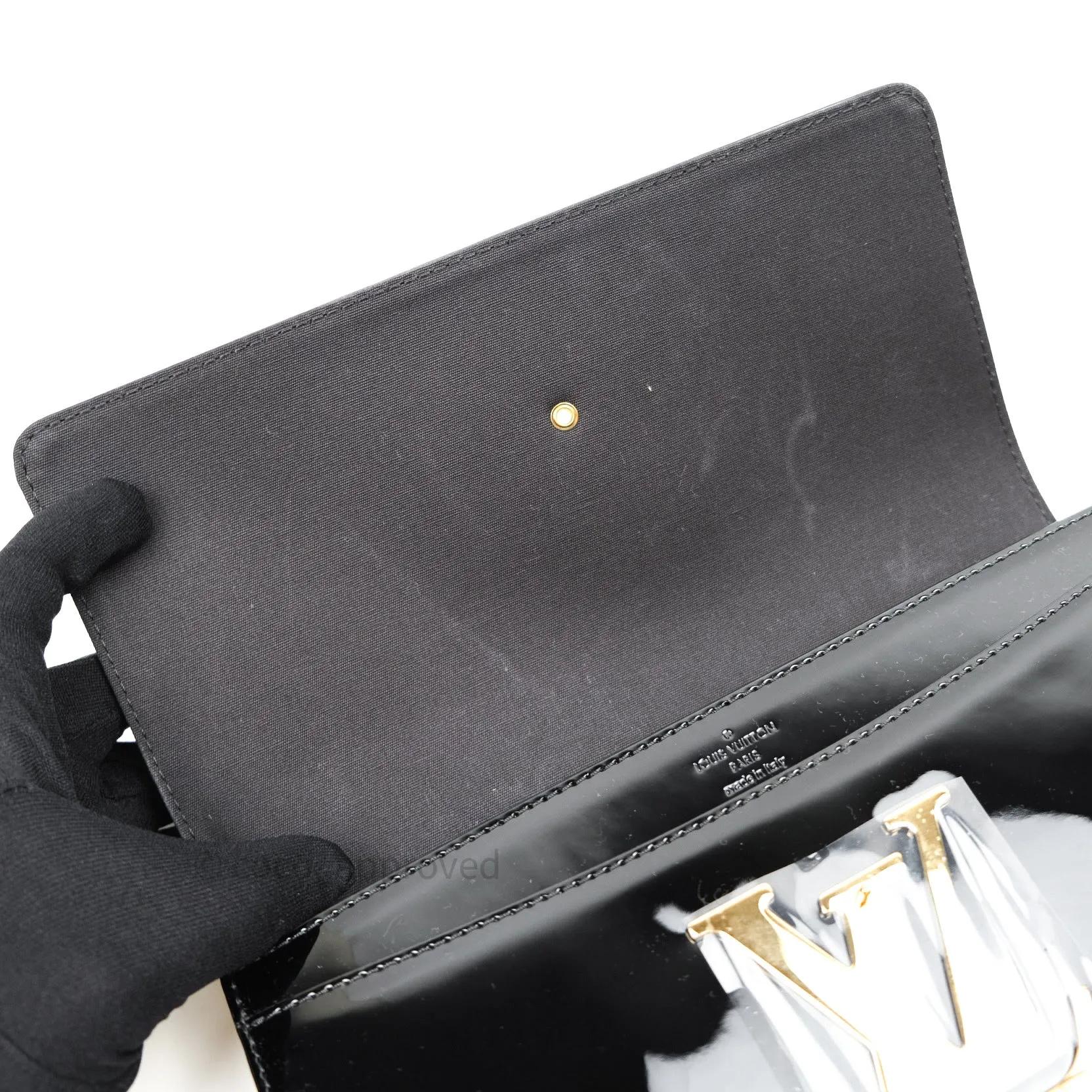 Louis Vuitton Vernis Louise Clutch Black