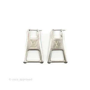 Louis Vuitton Zip Earrings Silver Tone