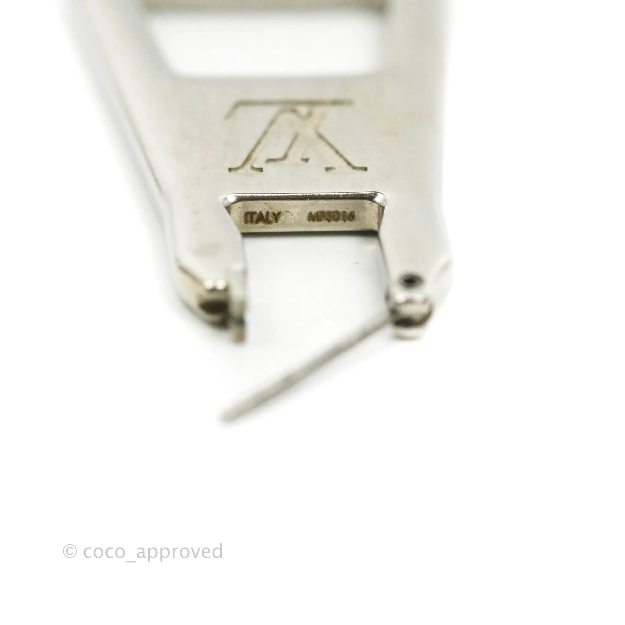 Louis Vuitton Zip Earrings Silver Tone