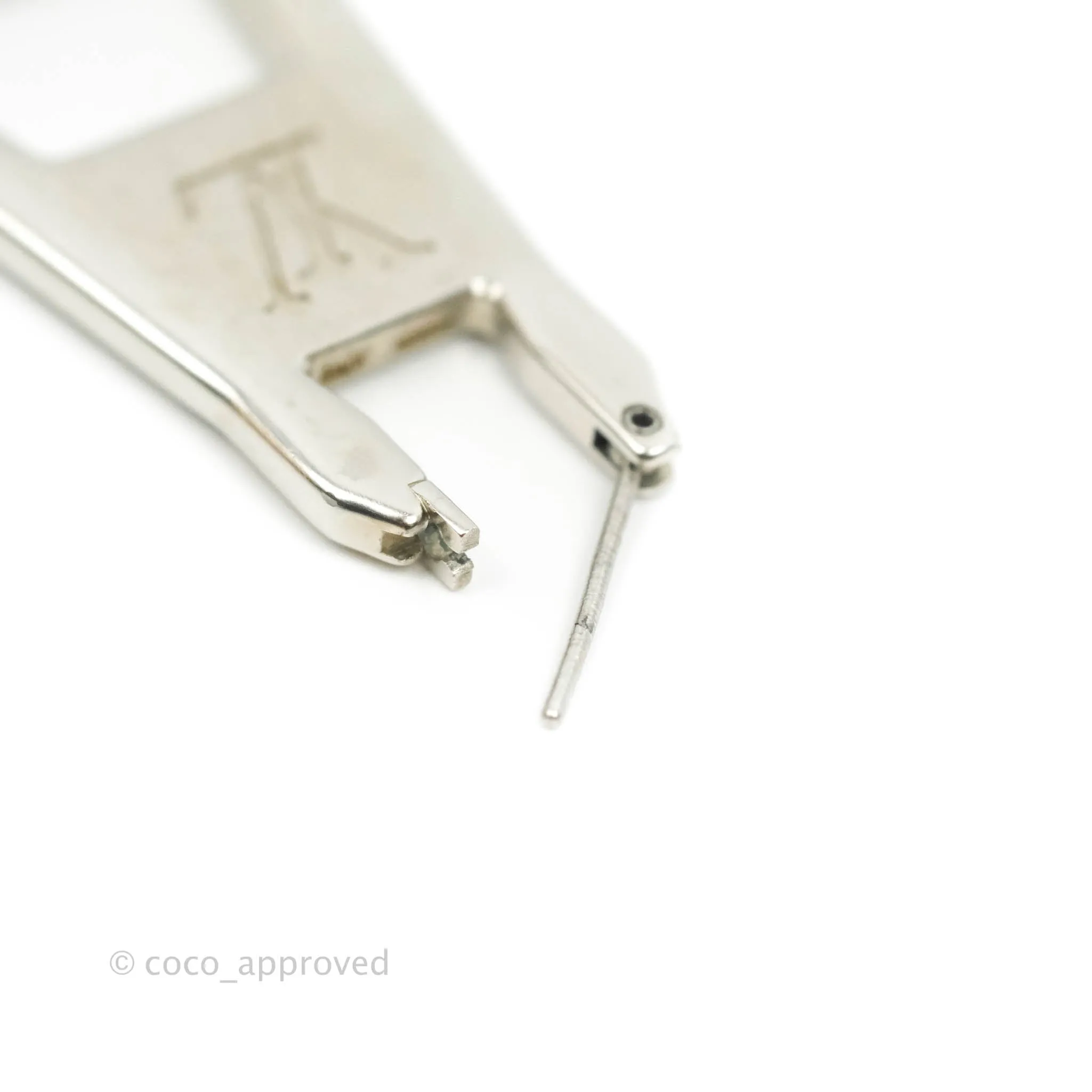 Louis Vuitton Zip Earrings Silver Tone