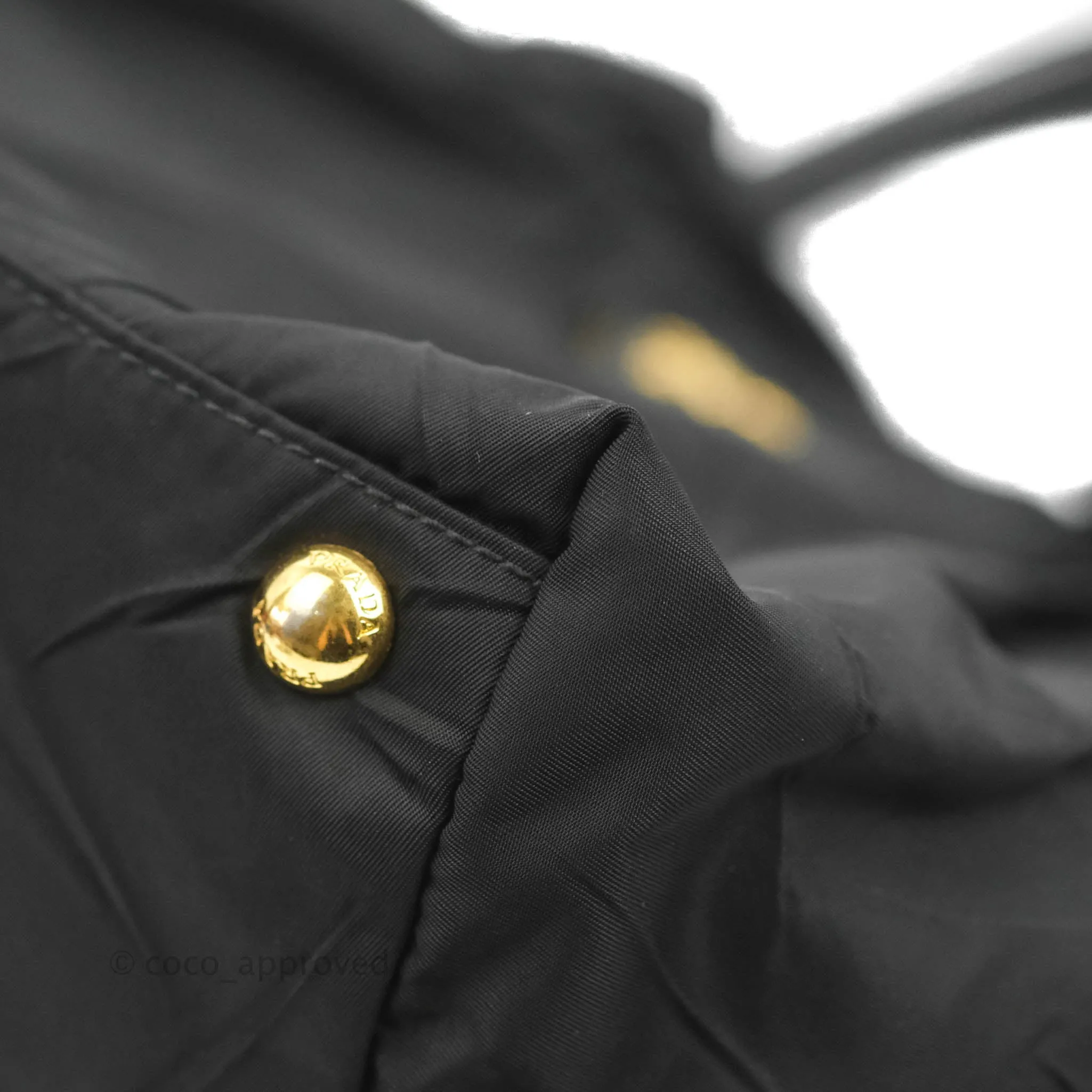 Prada Black Nylon Tassel Tote Bag Gold Hardware