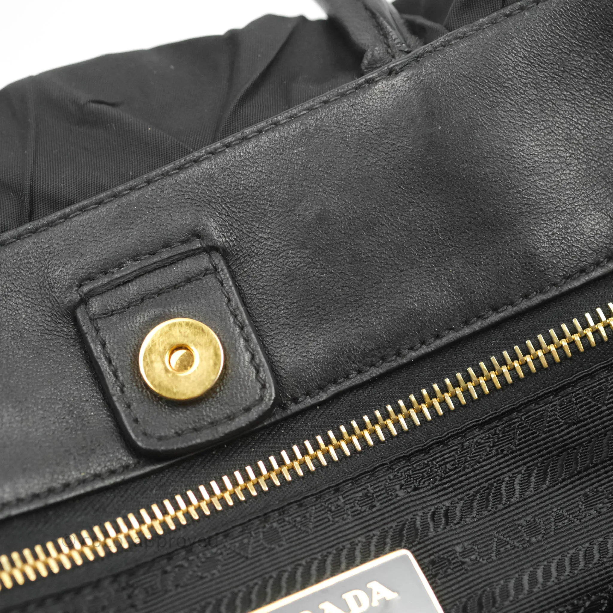 Prada Black Nylon Tassel Tote Bag Gold Hardware