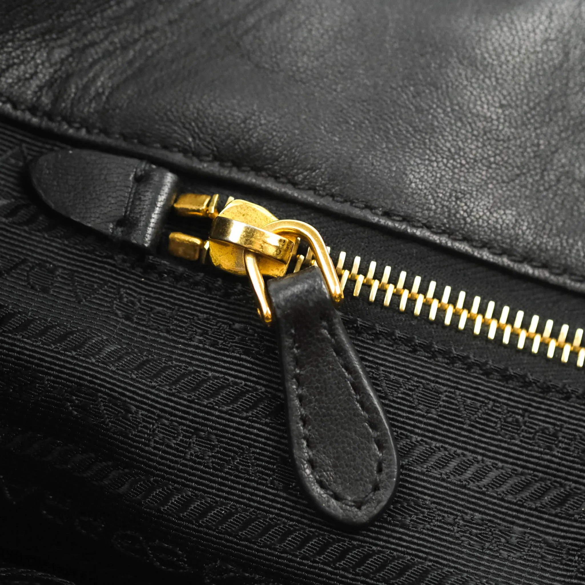 Prada Black Nylon Tassel Tote Bag Gold Hardware