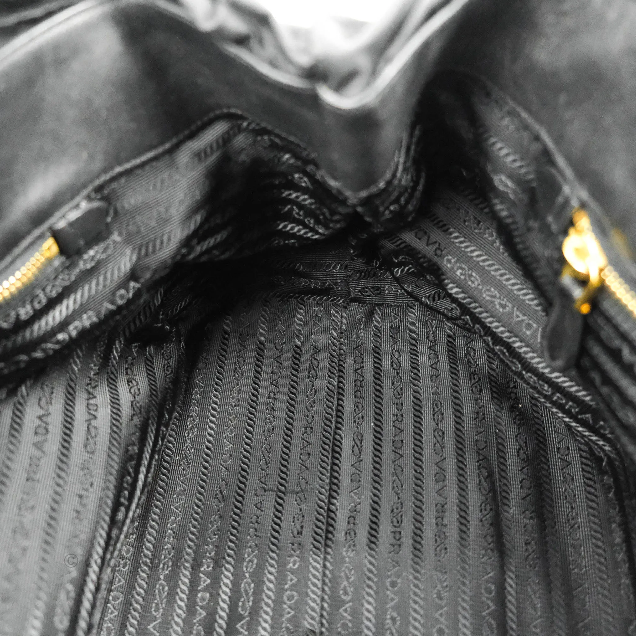 Prada Black Nylon Tassel Tote Bag Gold Hardware