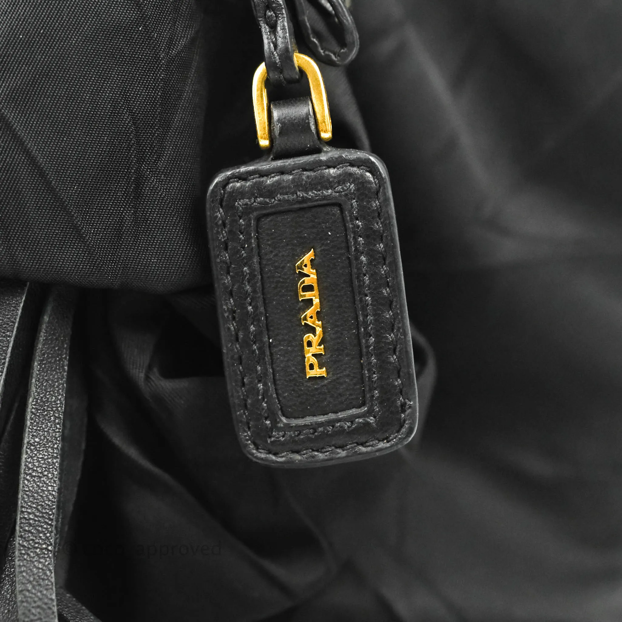 Prada Black Nylon Tassel Tote Bag Gold Hardware