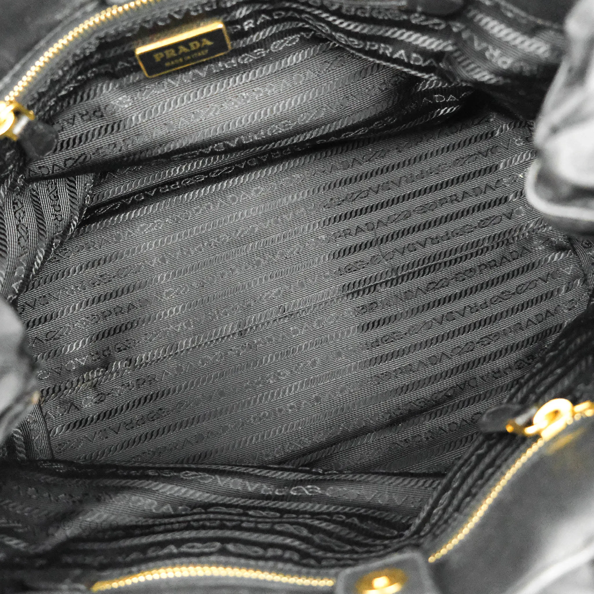 Prada Black Nylon Tassel Tote Bag Gold Hardware