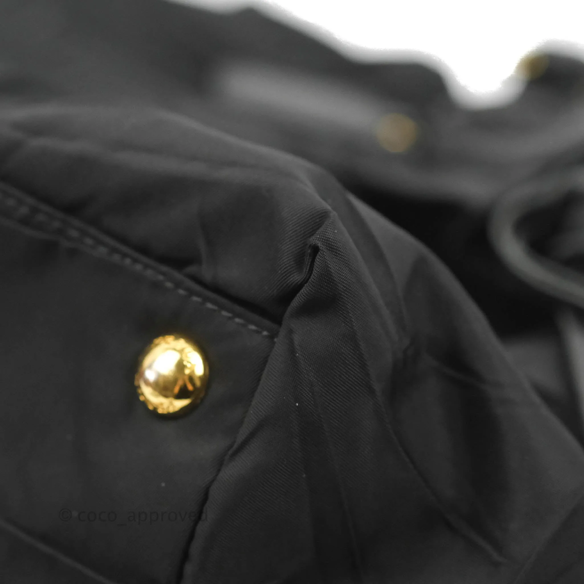 Prada Black Nylon Tassel Tote Bag Gold Hardware