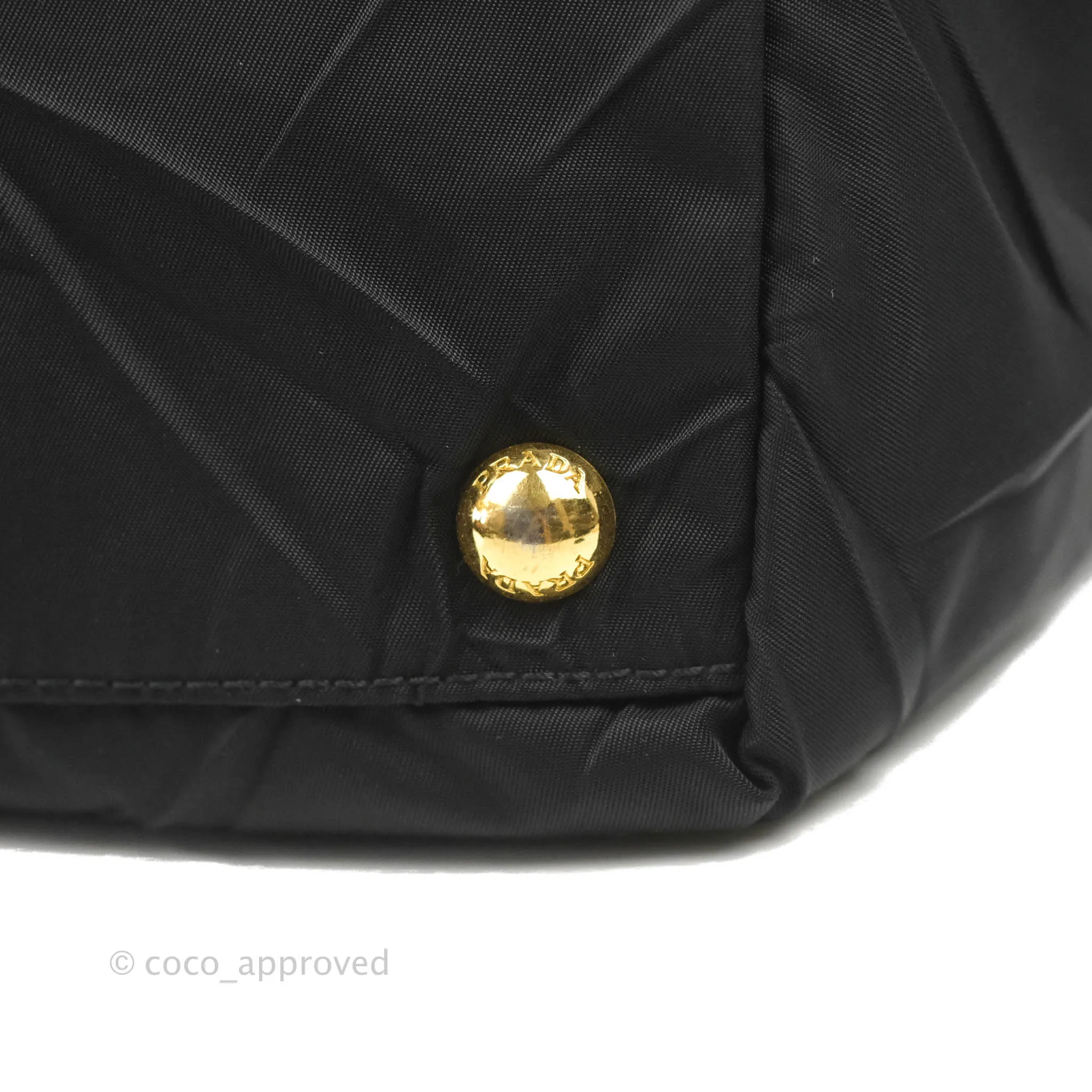 Prada Black Nylon Tassel Tote Bag Gold Hardware