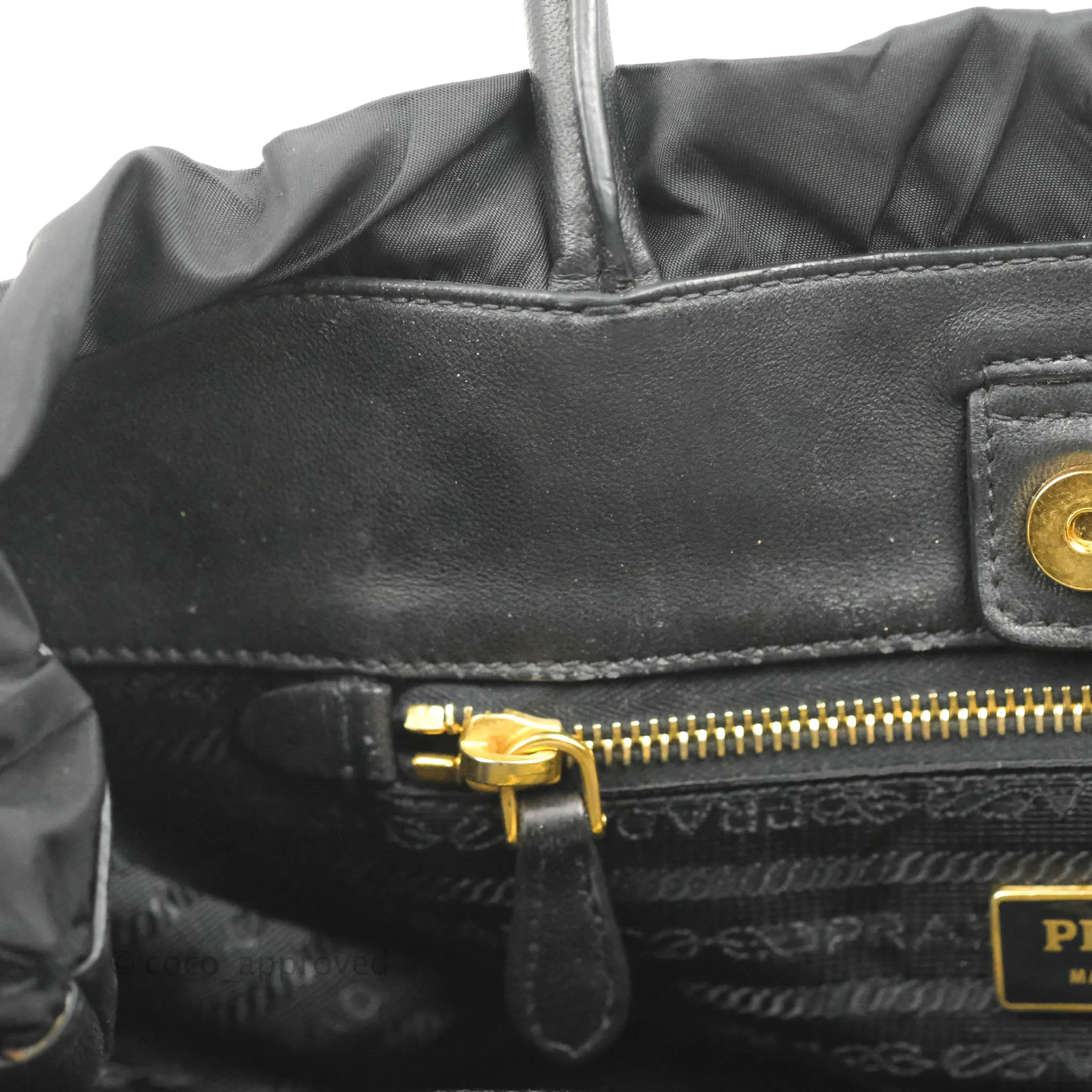 Prada Black Nylon Tassel Tote Bag Gold Hardware