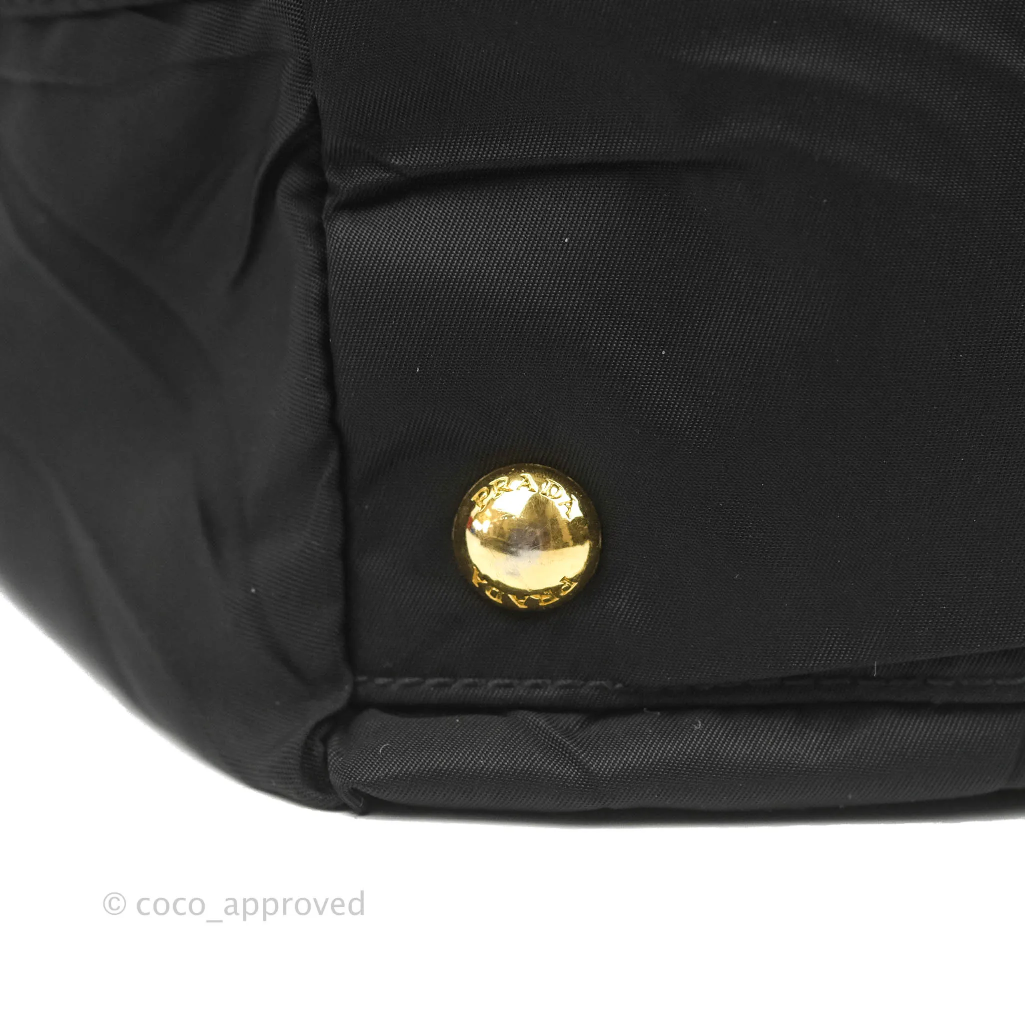 Prada Black Nylon Tassel Tote Bag Gold Hardware