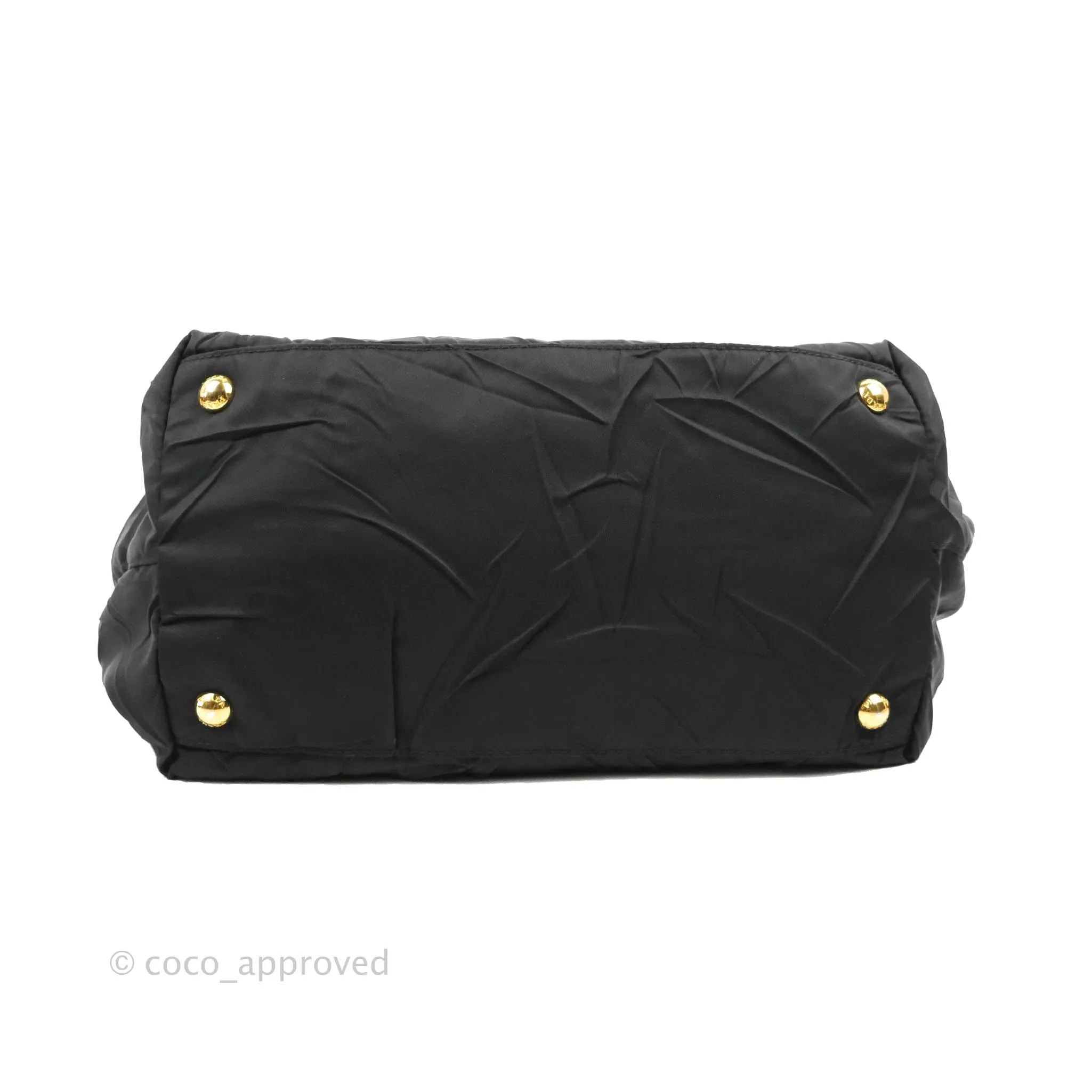 Prada Black Nylon Tassel Tote Bag Gold Hardware