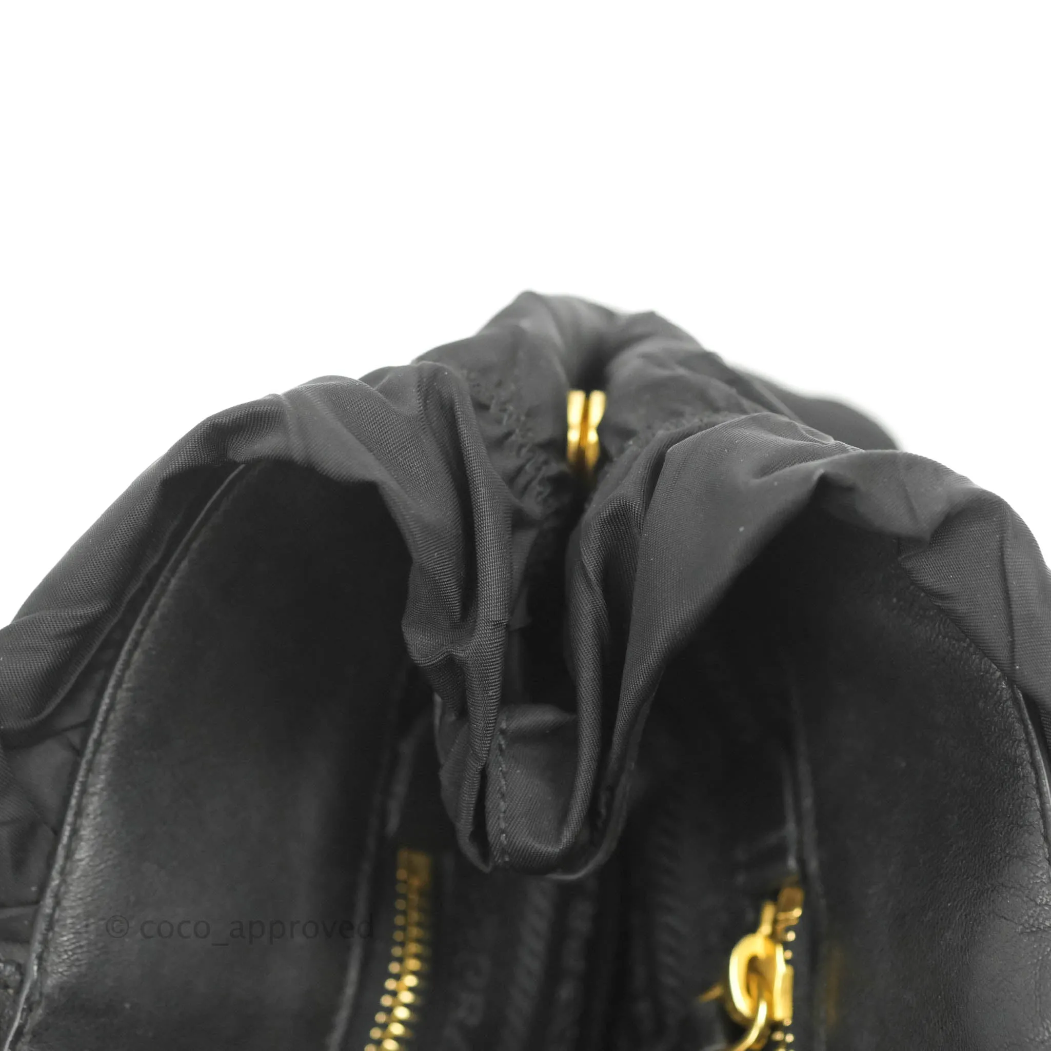 Prada Black Nylon Tassel Tote Bag Gold Hardware