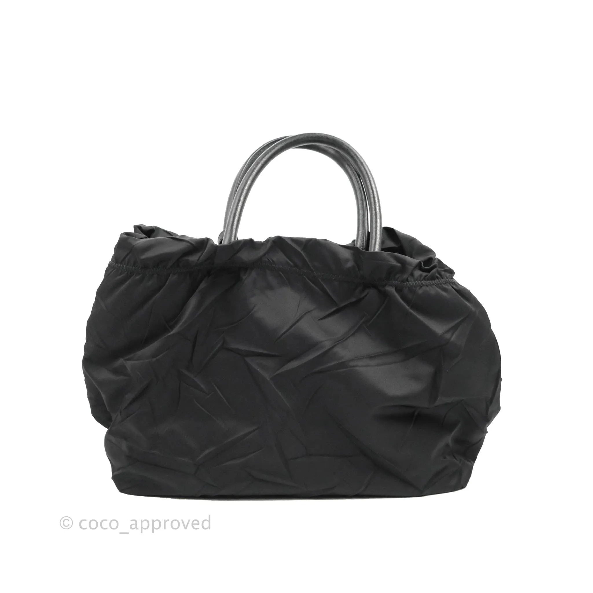 Prada Black Nylon Tassel Tote Bag Gold Hardware