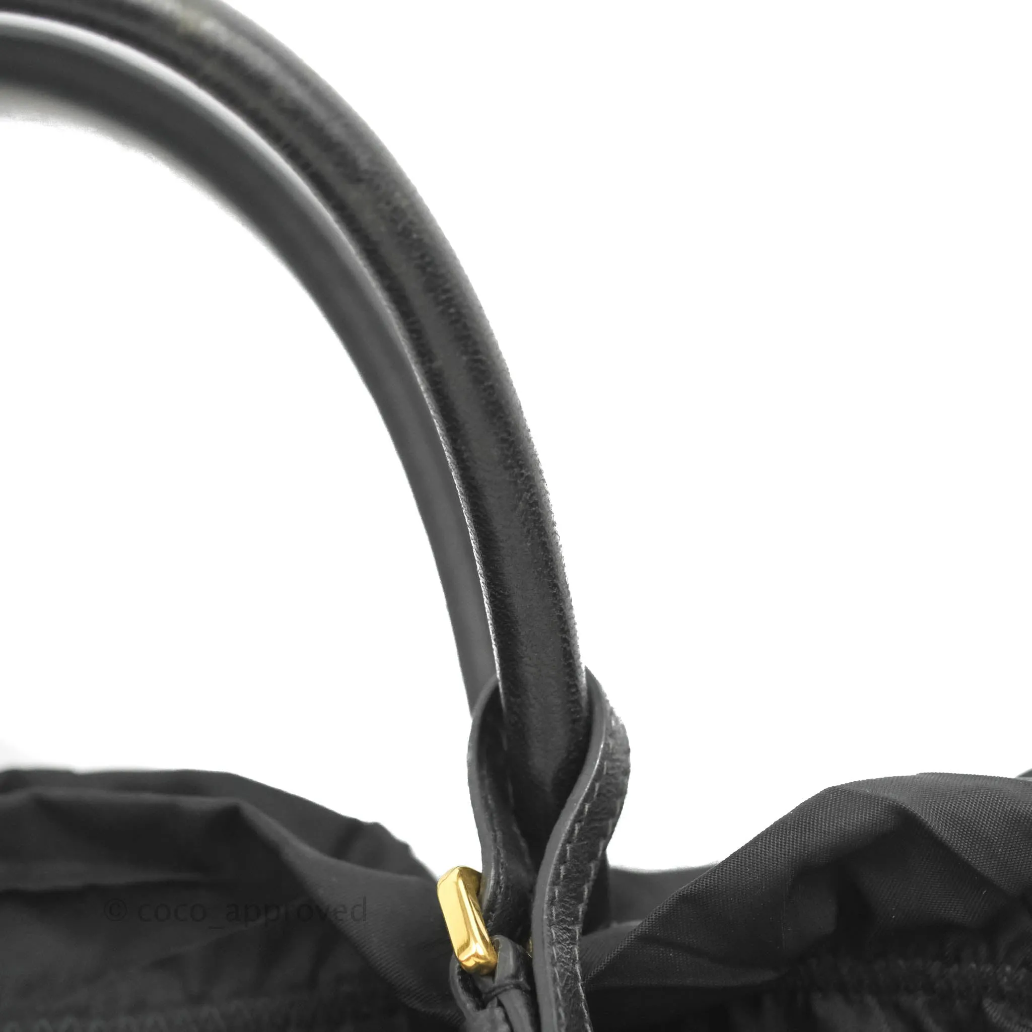 Prada Black Nylon Tassel Tote Bag Gold Hardware