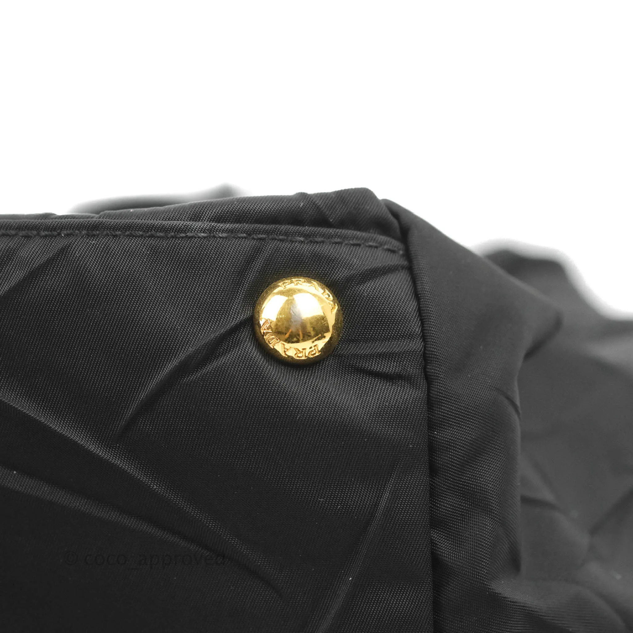 Prada Black Nylon Tassel Tote Bag Gold Hardware