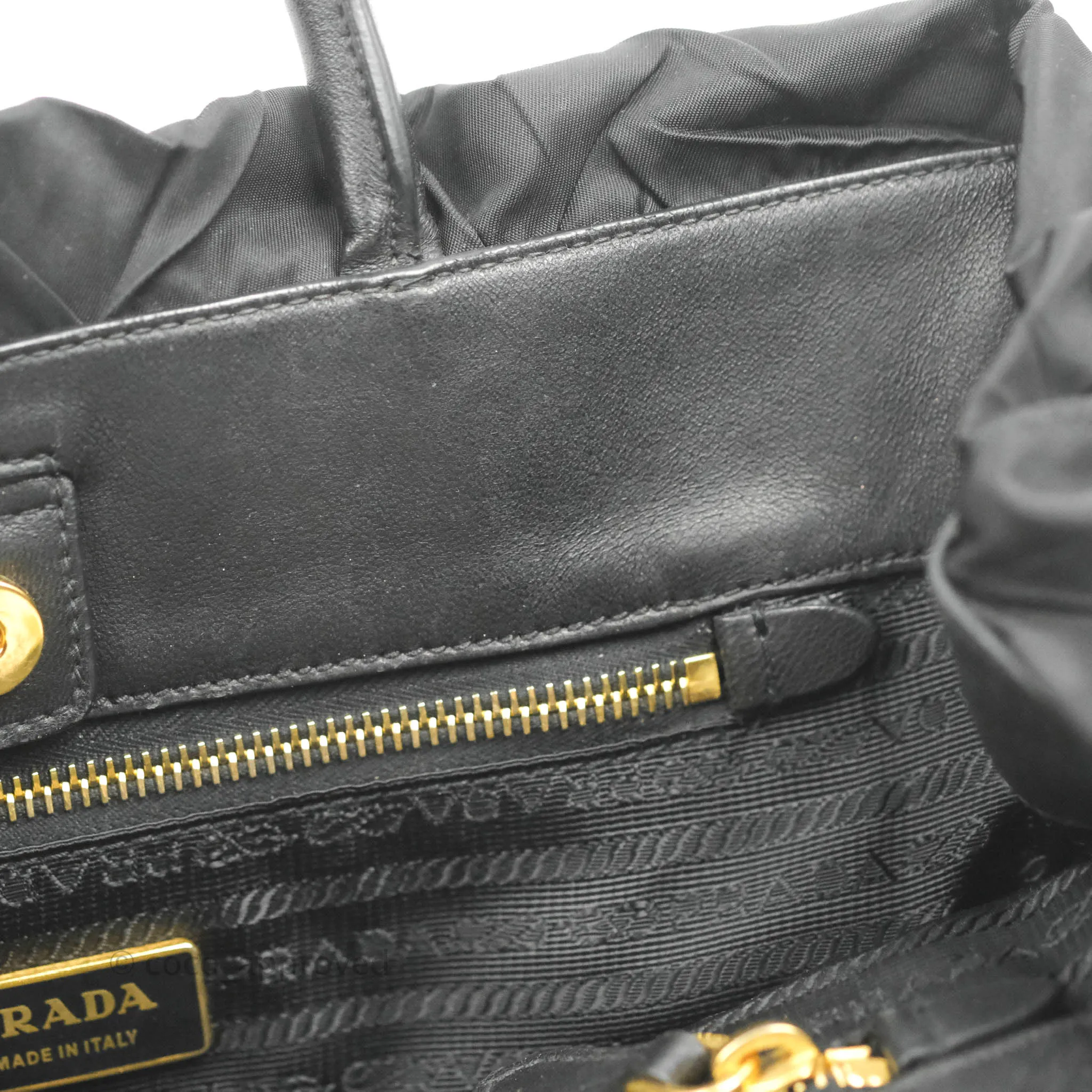Prada Black Nylon Tassel Tote Bag Gold Hardware