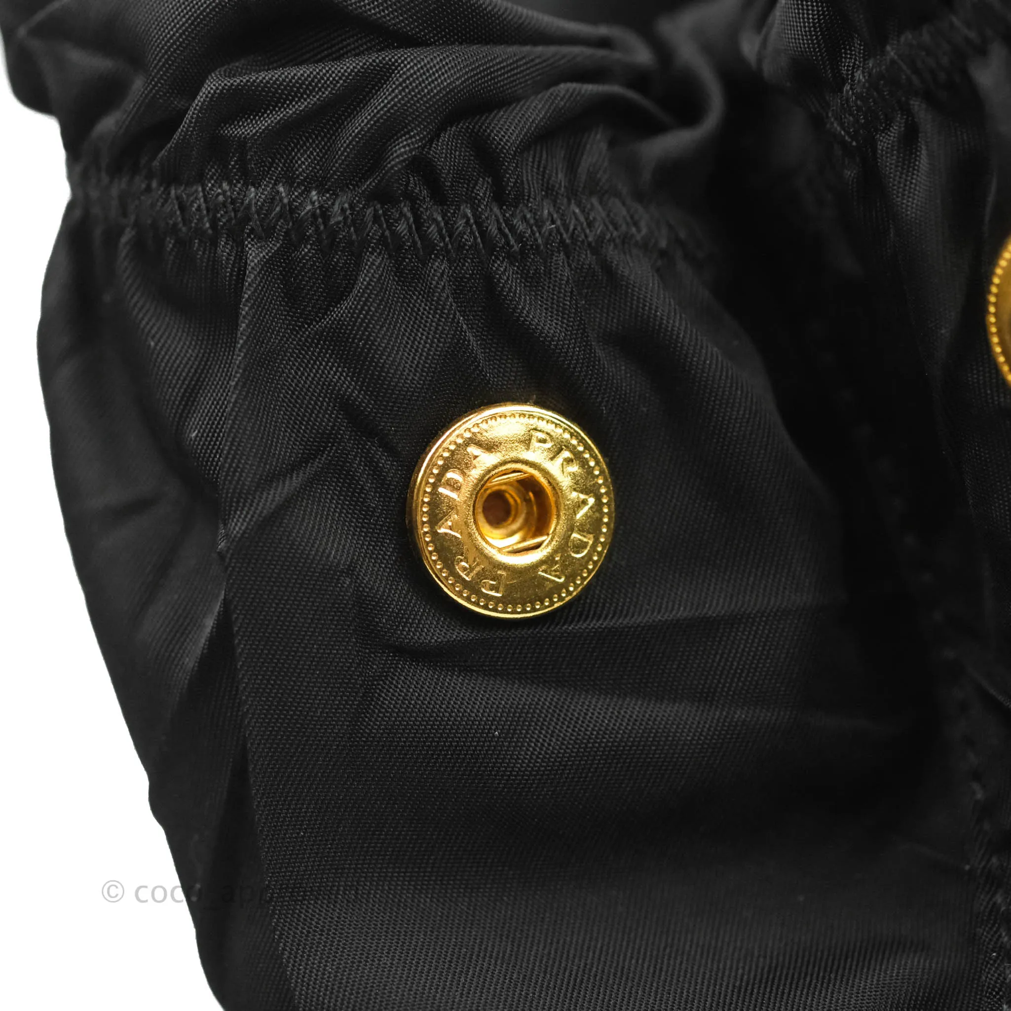 Prada Black Nylon Tassel Tote Bag Gold Hardware