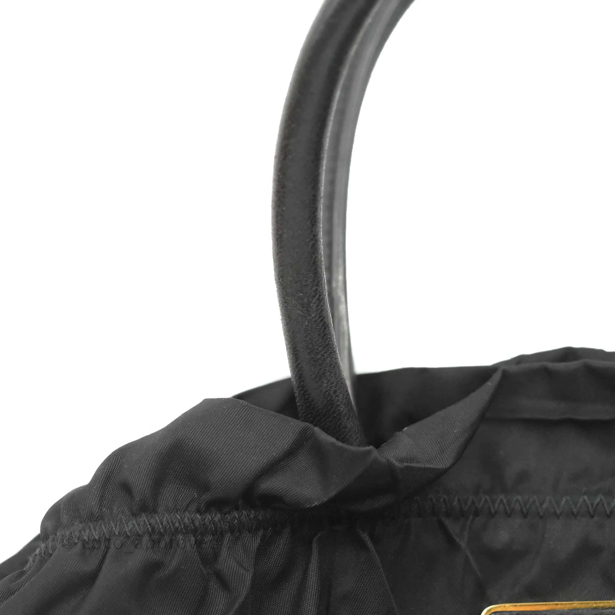 Prada Black Nylon Tassel Tote Bag Gold Hardware