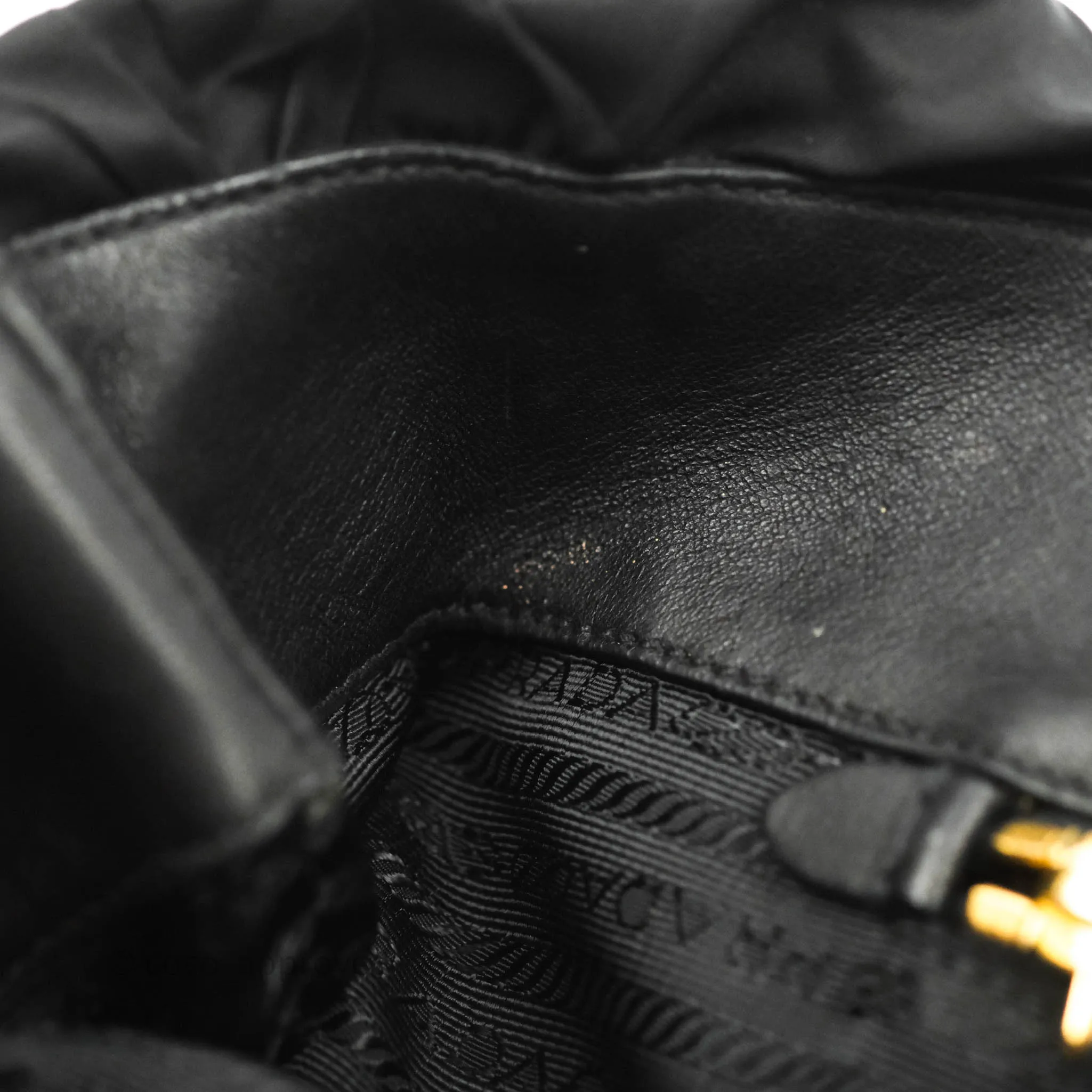 Prada Black Nylon Tassel Tote Bag Gold Hardware