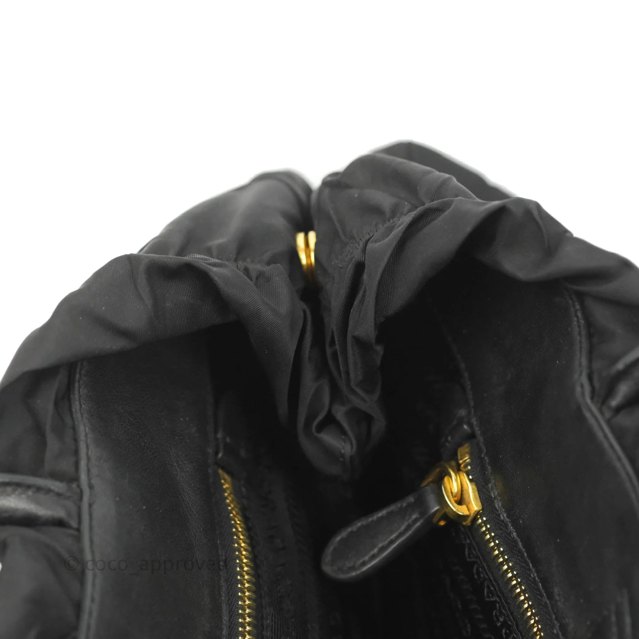 Prada Black Nylon Tassel Tote Bag Gold Hardware