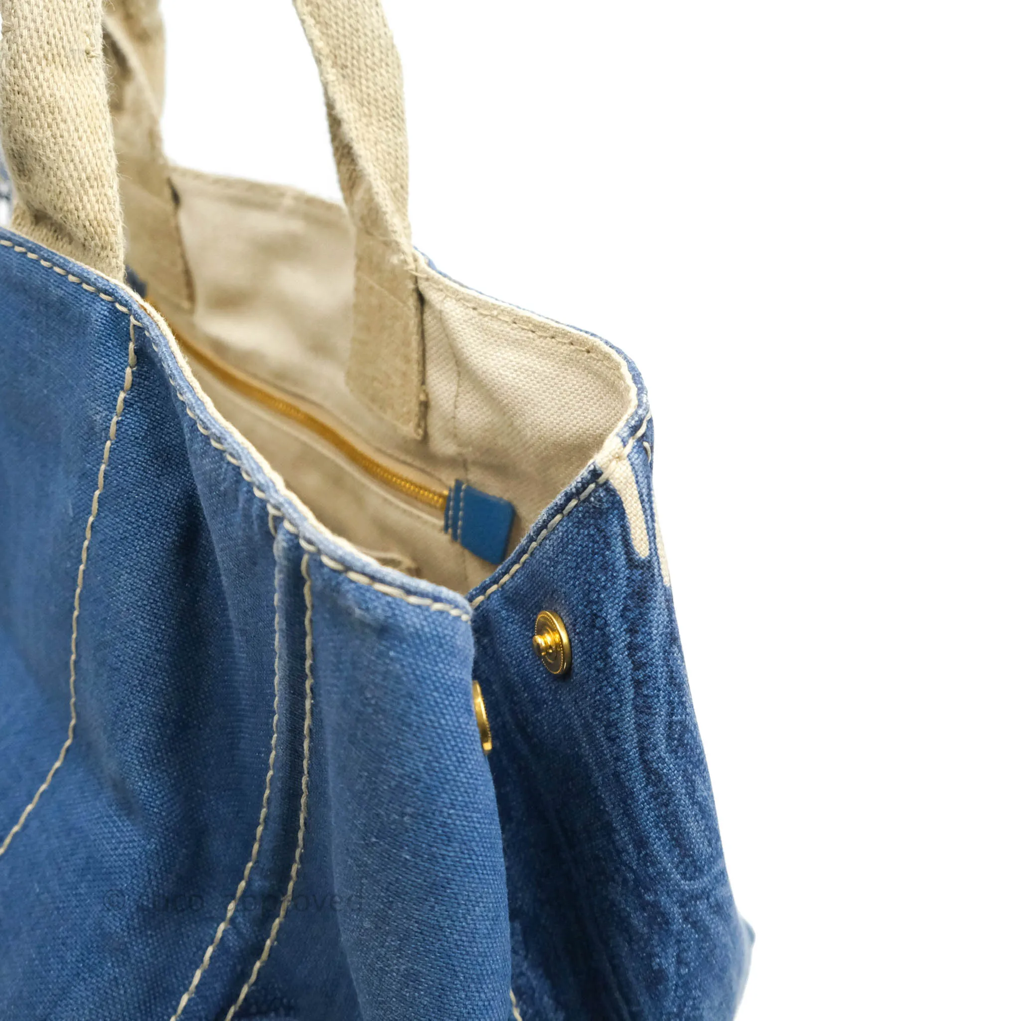 Prada Denim Logo Tote