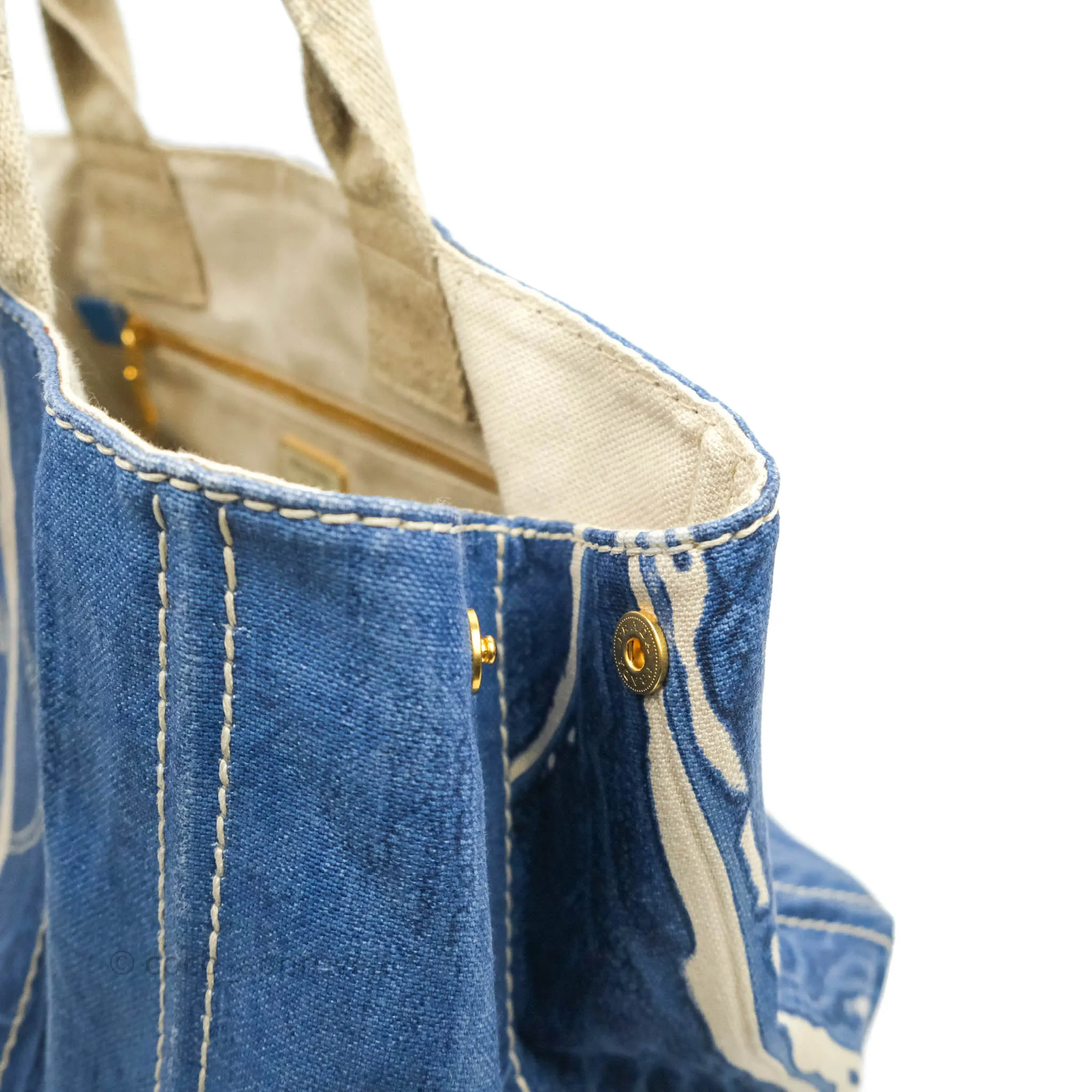 Prada Denim Logo Tote