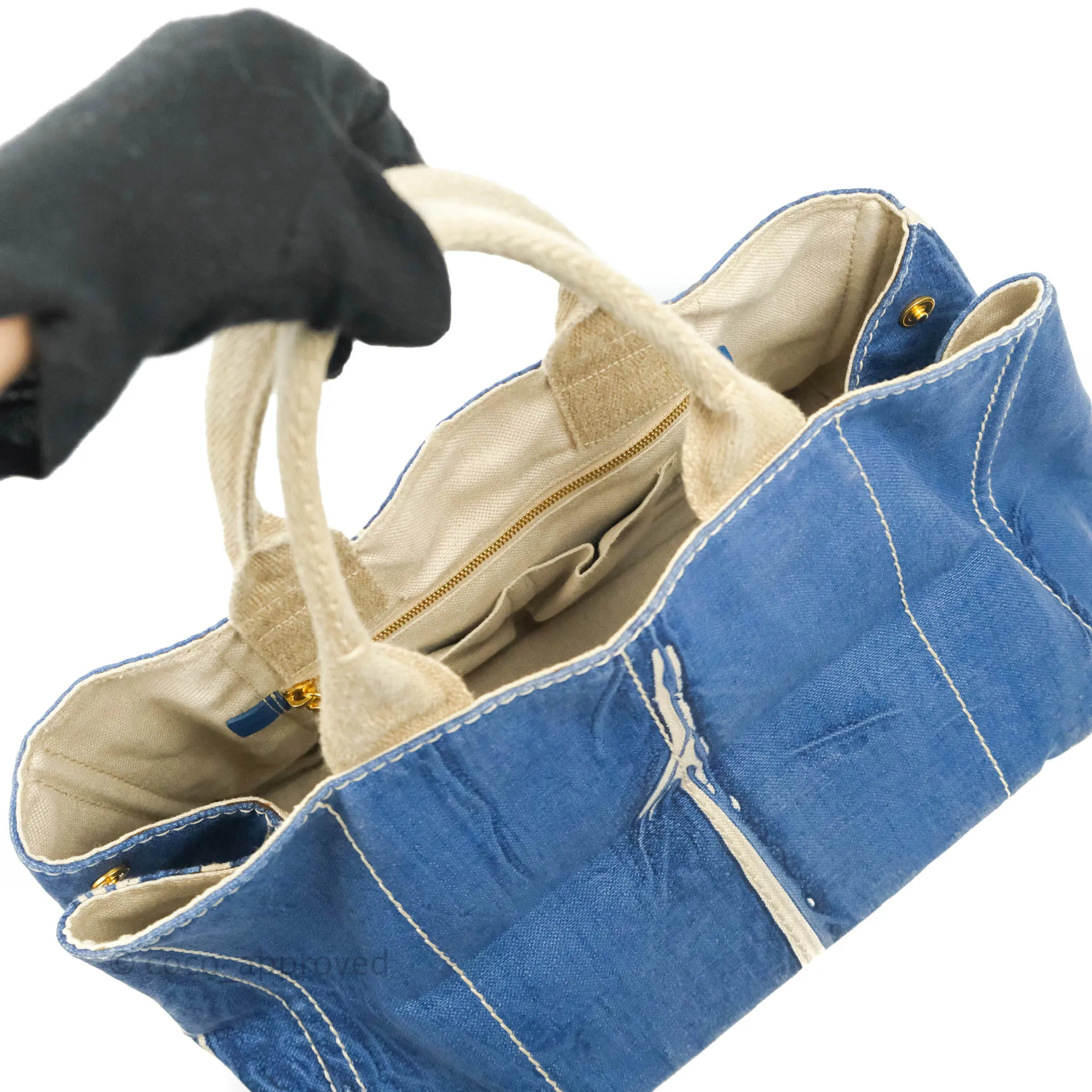 Prada Denim Logo Tote