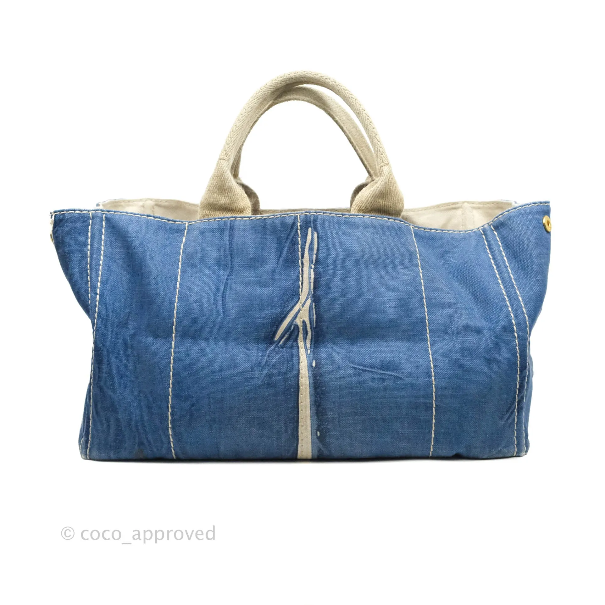 Prada Denim Logo Tote
