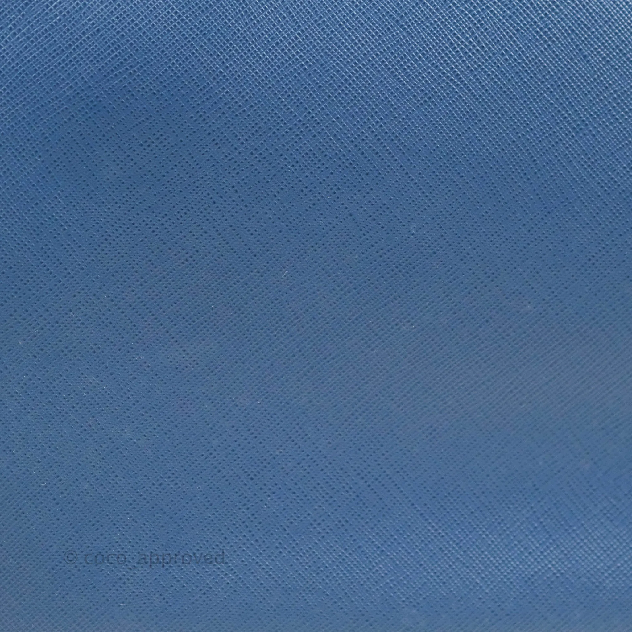 Prada Double Zip Lux Saffiano Dark Blue Large Tote Bag