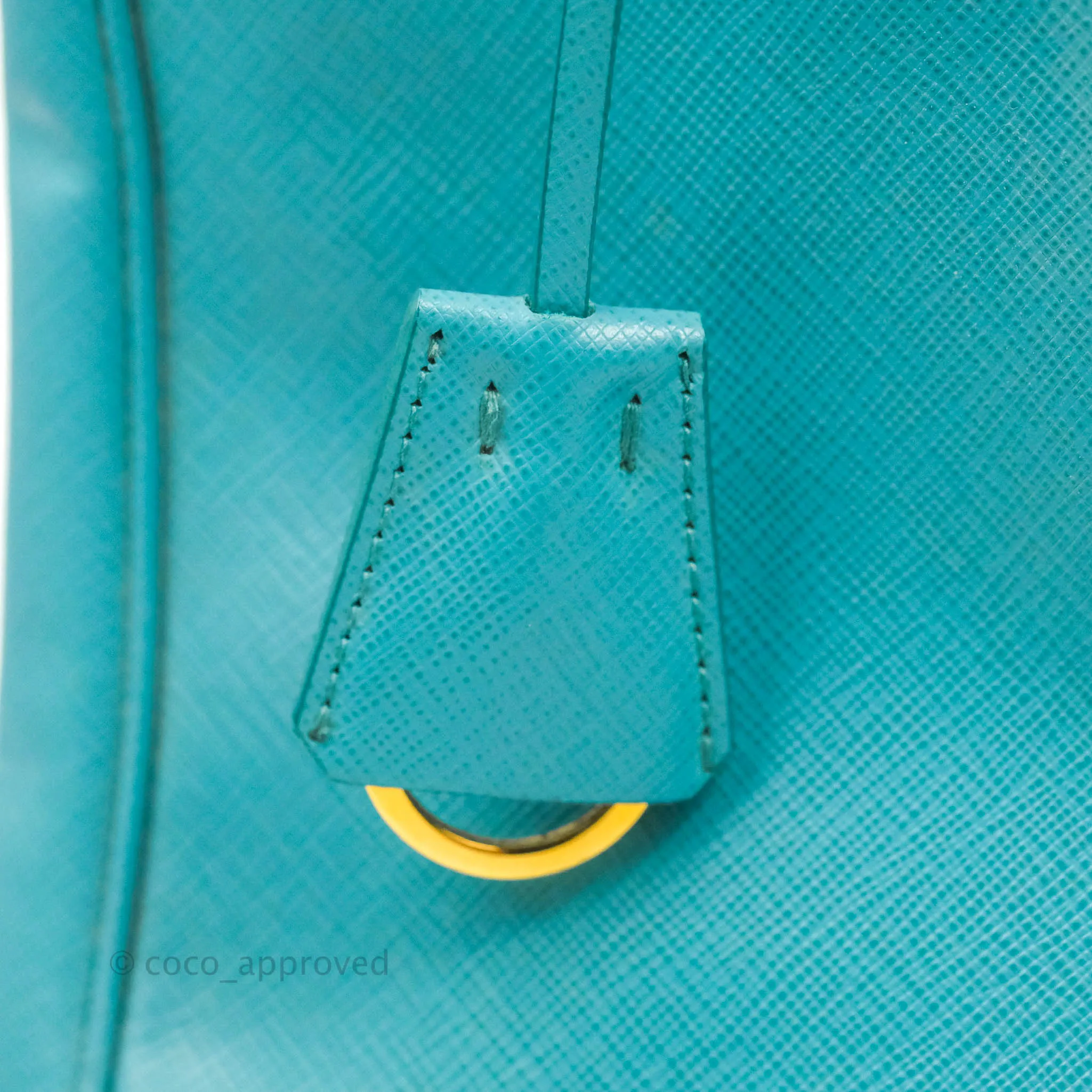 Prada Double Zip Lux Saffiano Tiffany Blue Large Tote Bag
