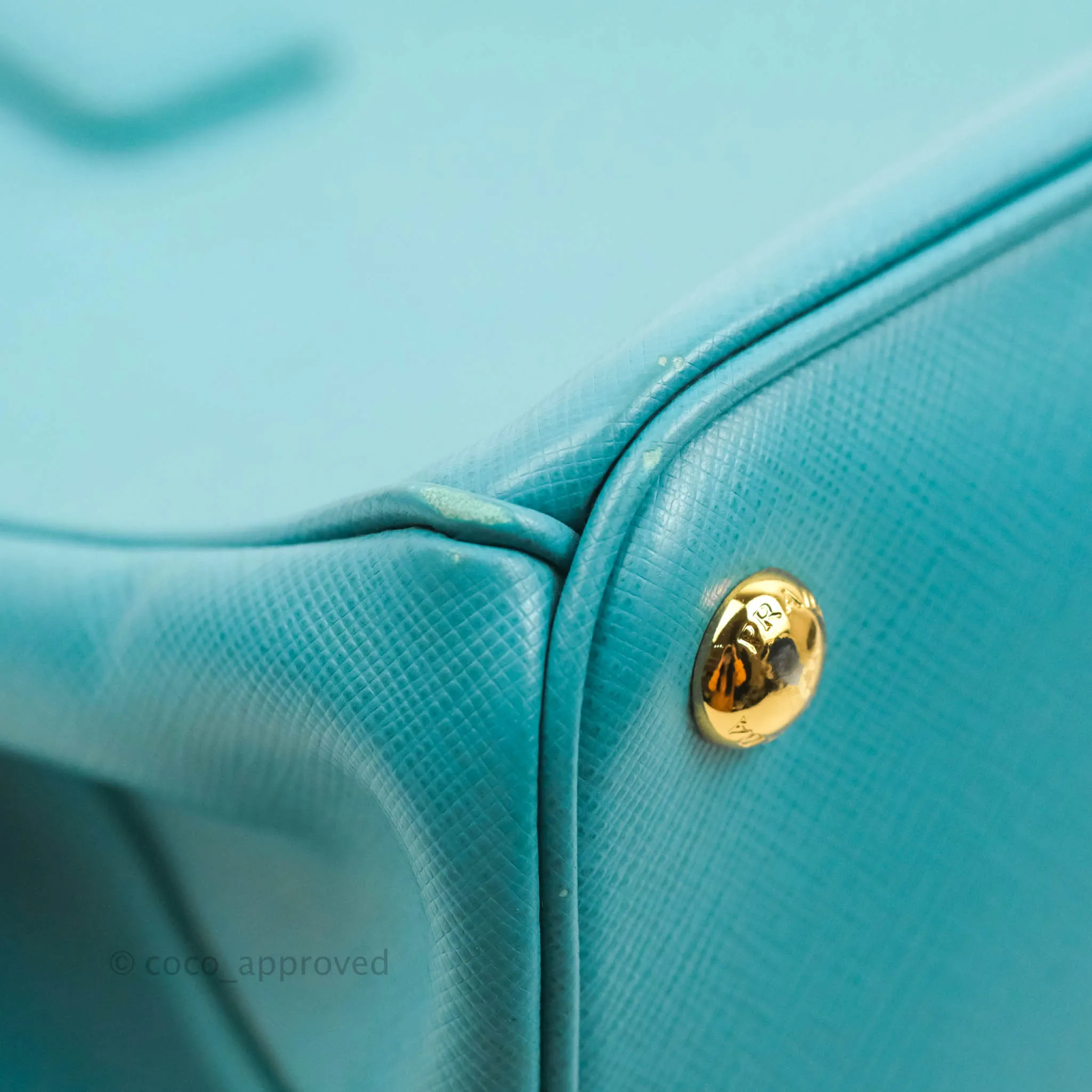 Prada Double Zip Lux Saffiano Tiffany Blue Large Tote Bag