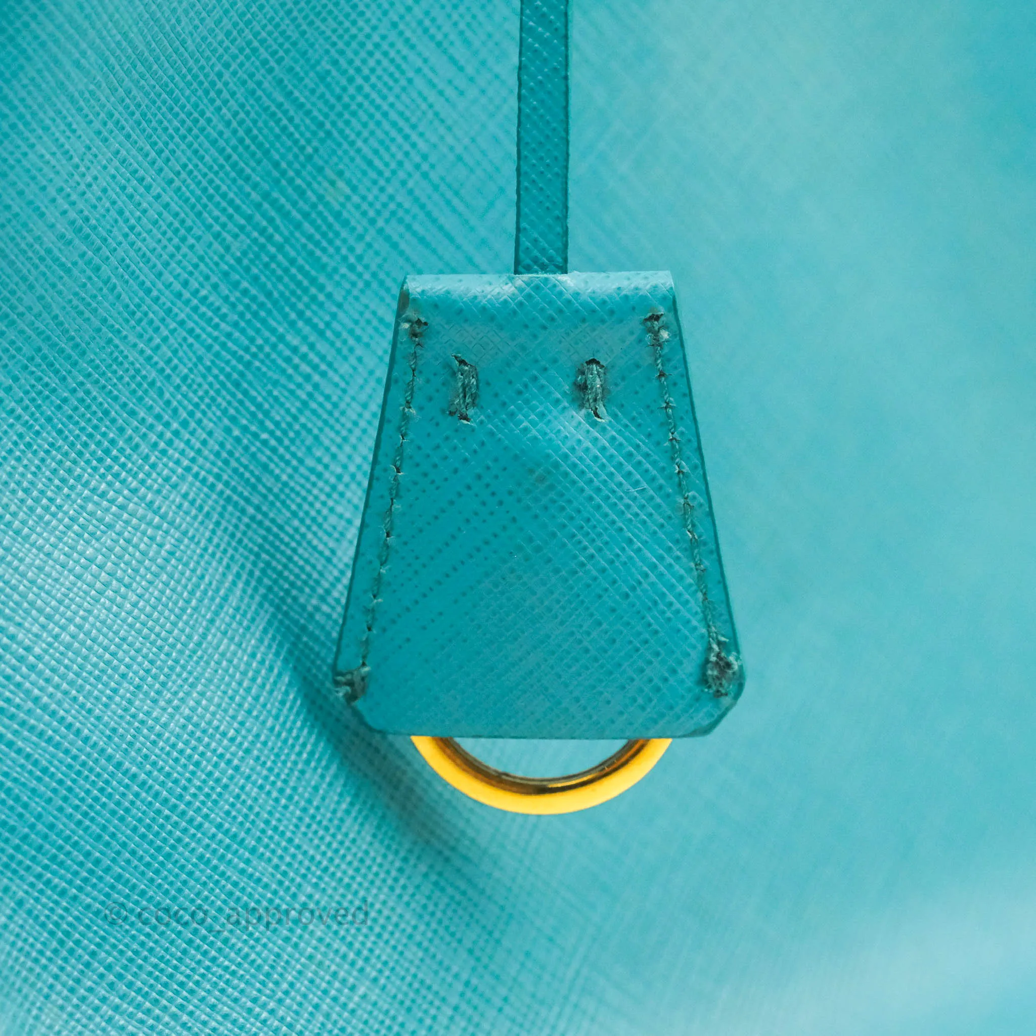 Prada Double Zip Lux Saffiano Tiffany Blue Large Tote Bag