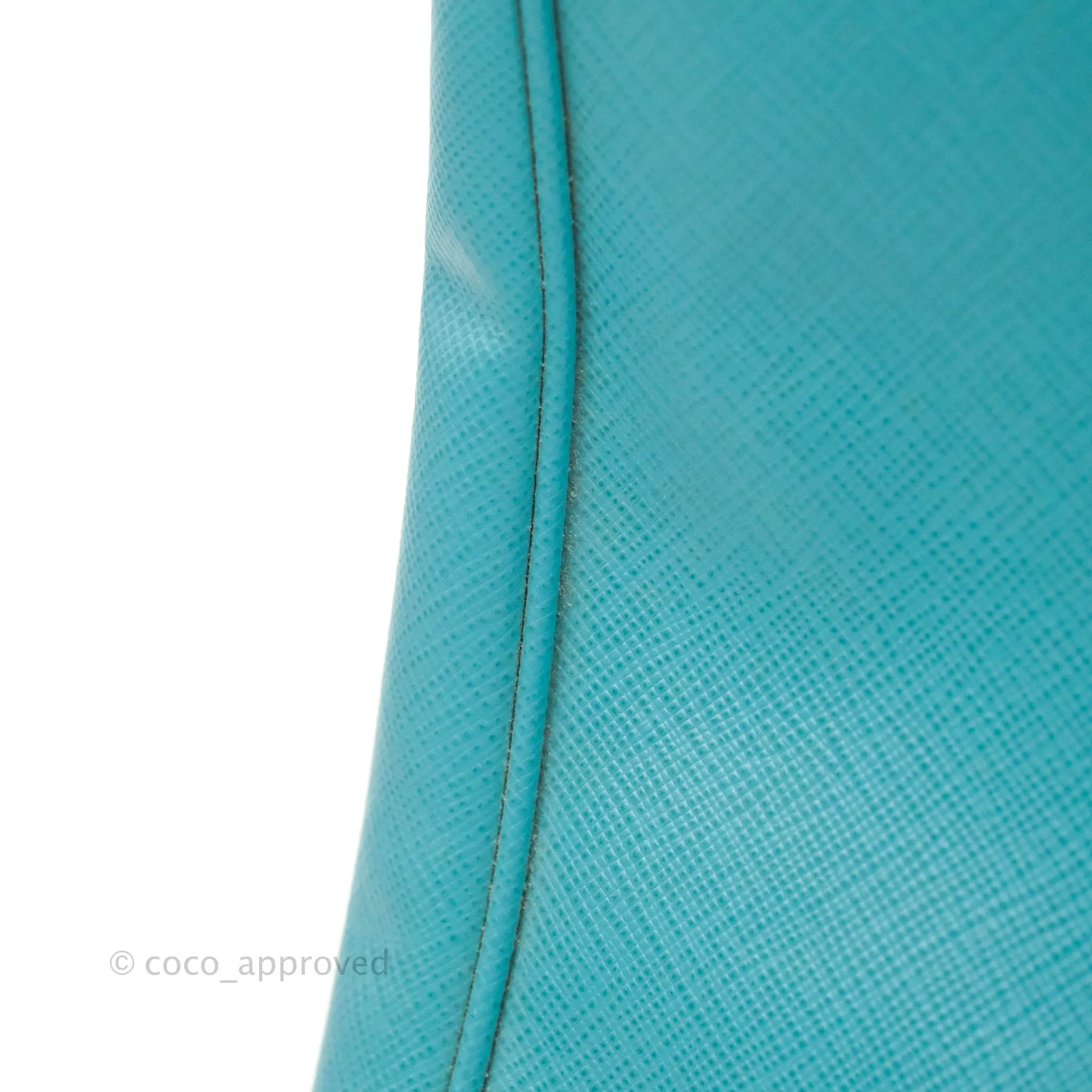 Prada Double Zip Lux Saffiano Tiffany Blue Large Tote Bag