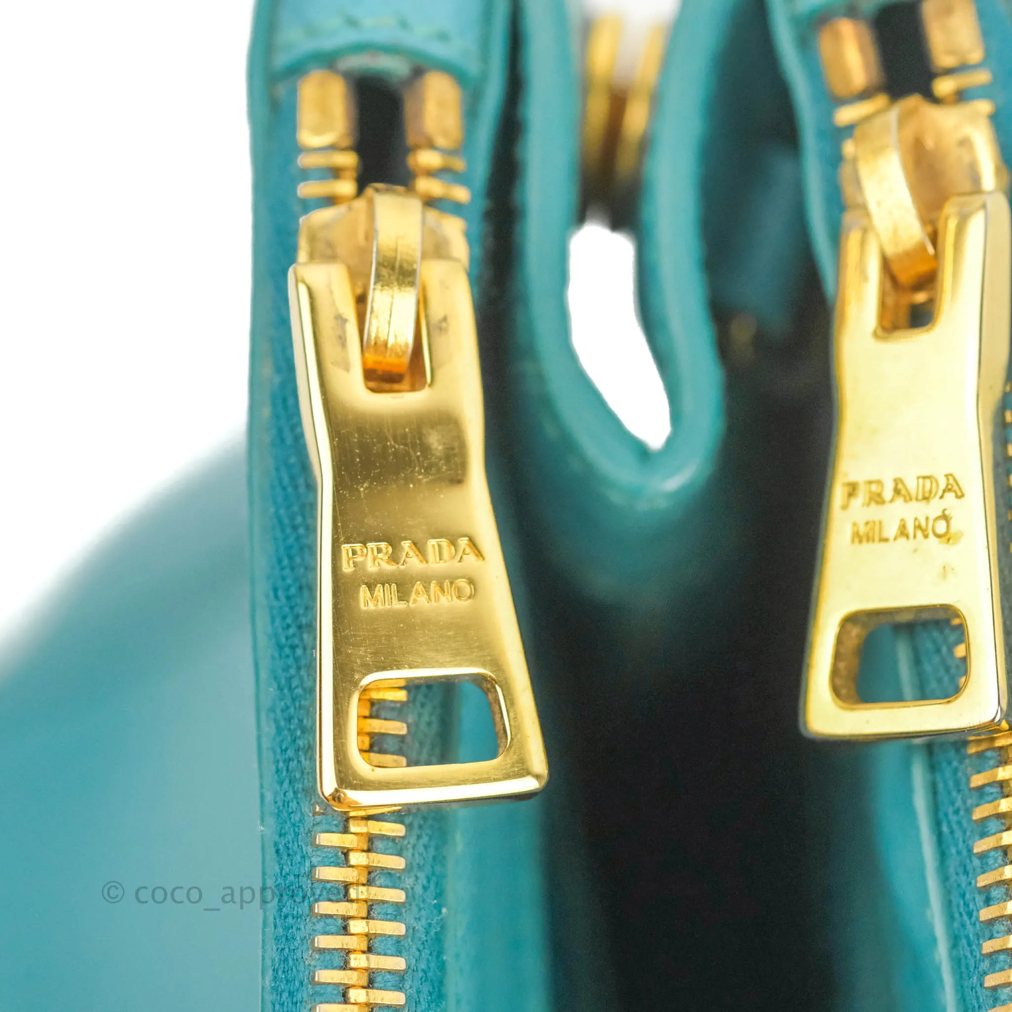 Prada Double Zip Lux Saffiano Tiffany Blue Large Tote Bag