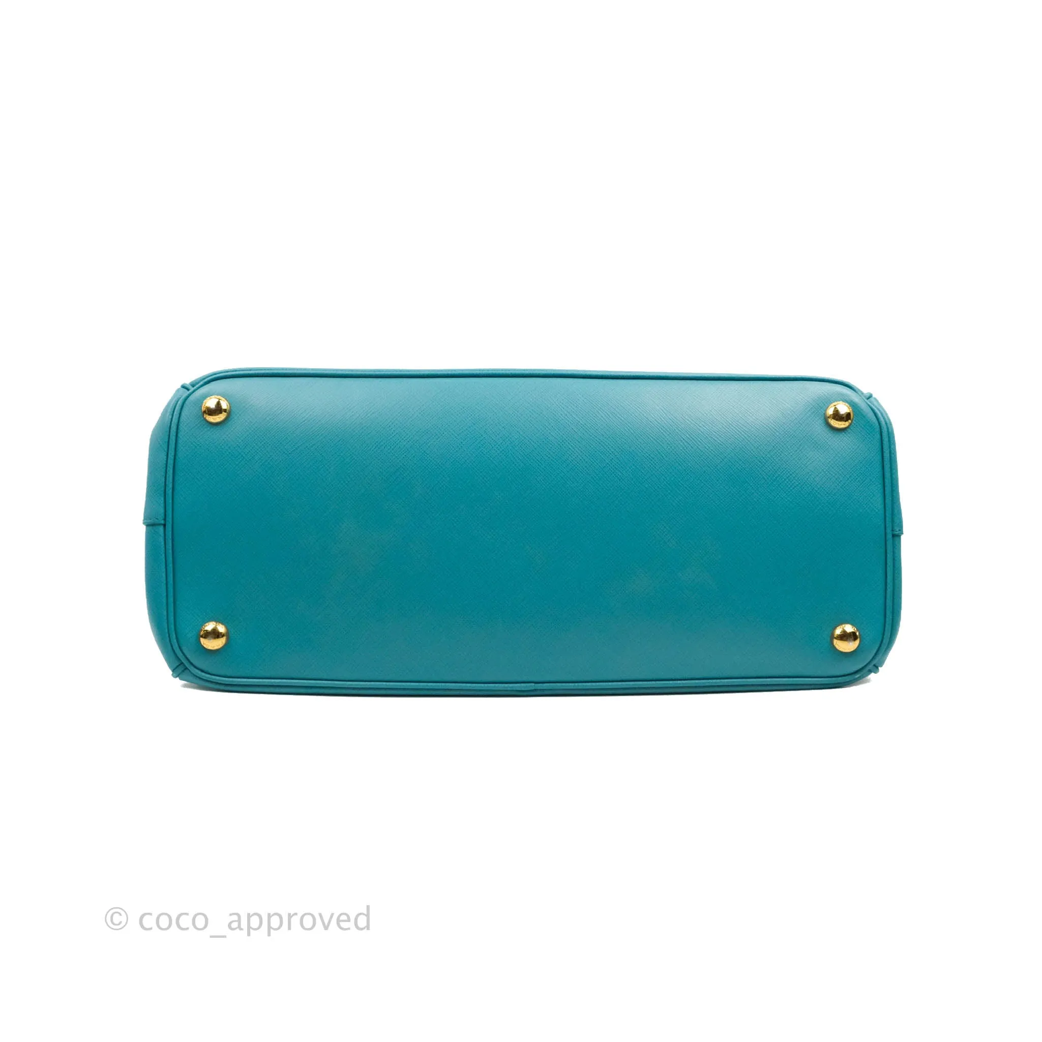 Prada Double Zip Lux Saffiano Tiffany Blue Large Tote Bag
