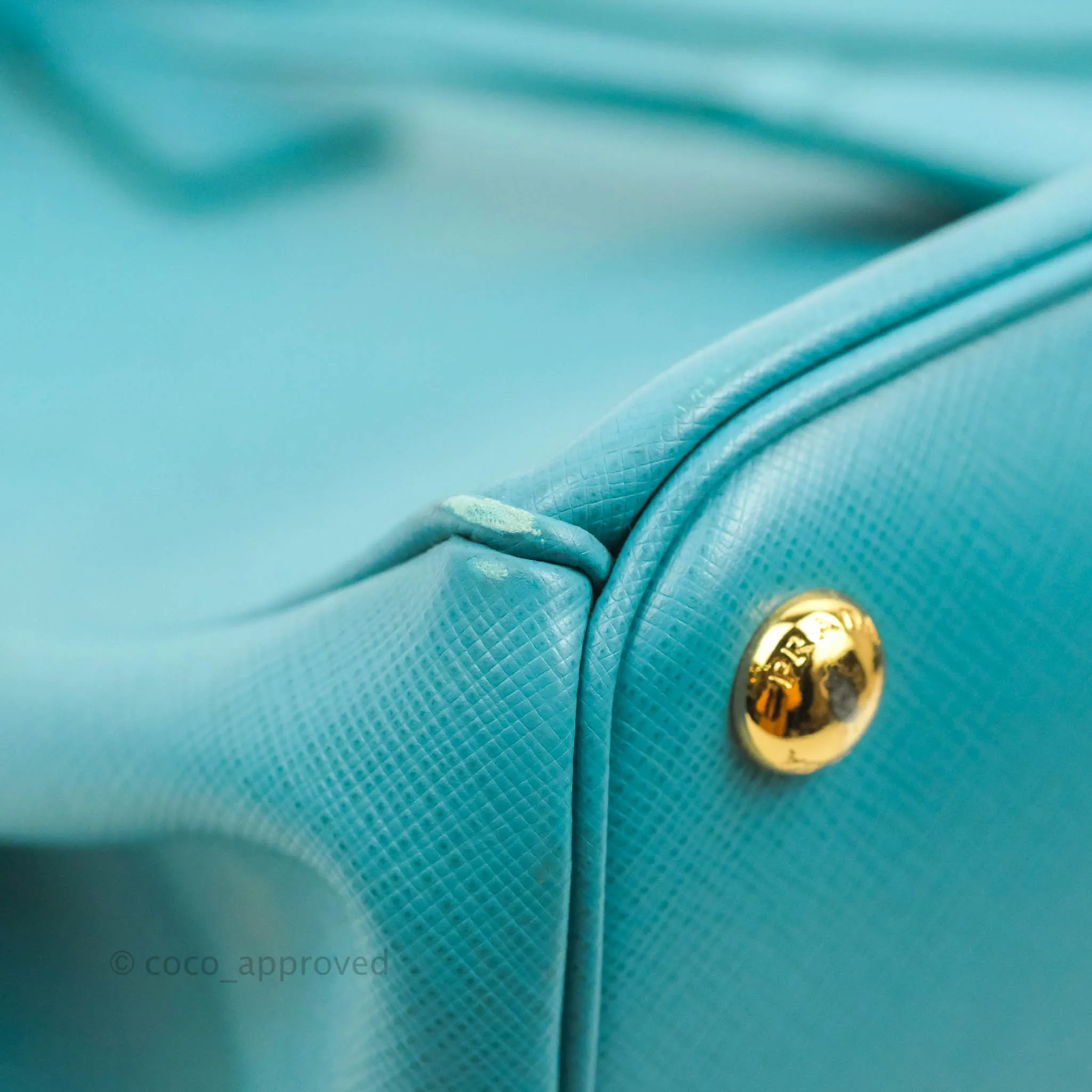 Prada Double Zip Lux Saffiano Tiffany Blue Large Tote Bag