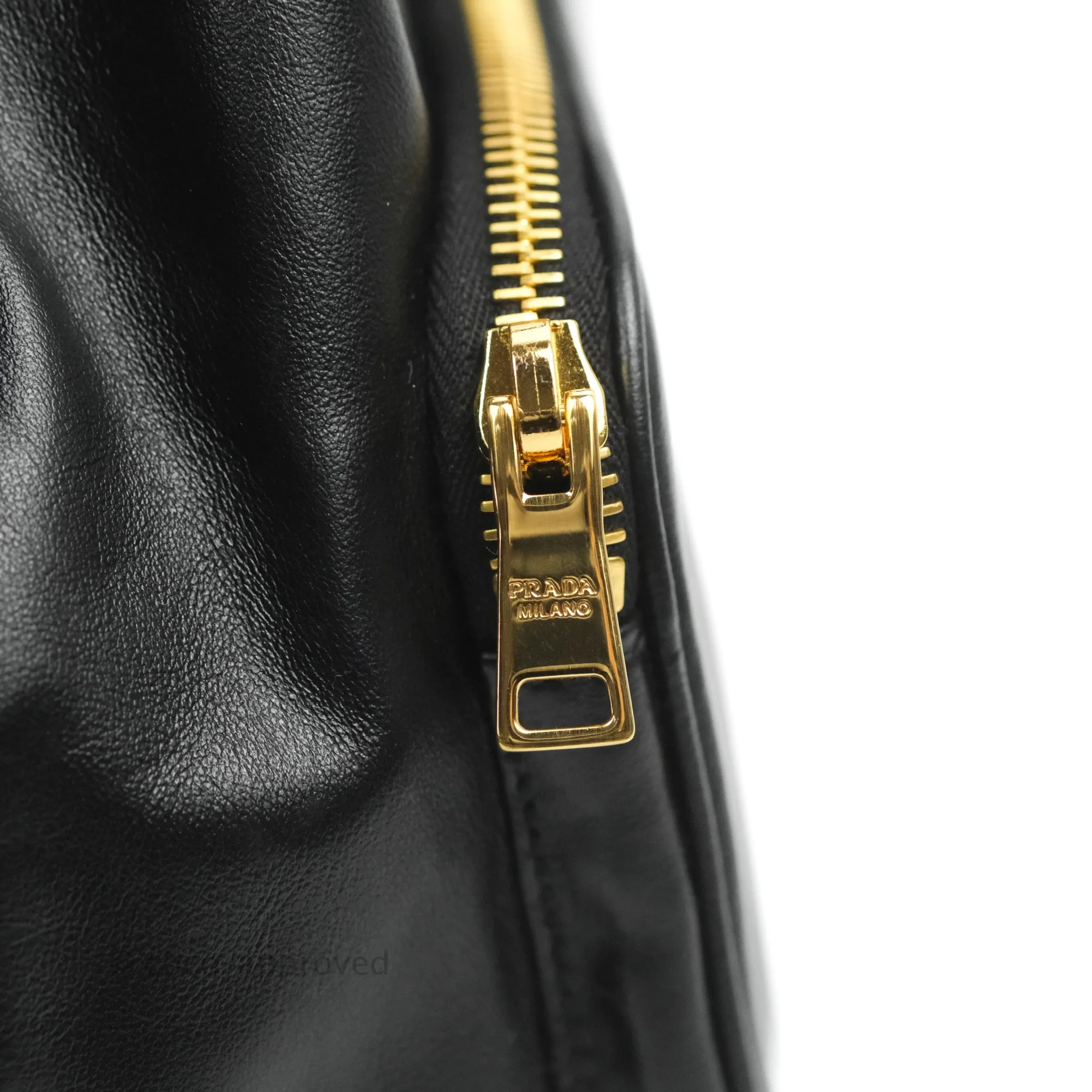 Prada Duet Bucket Bag Black Leather